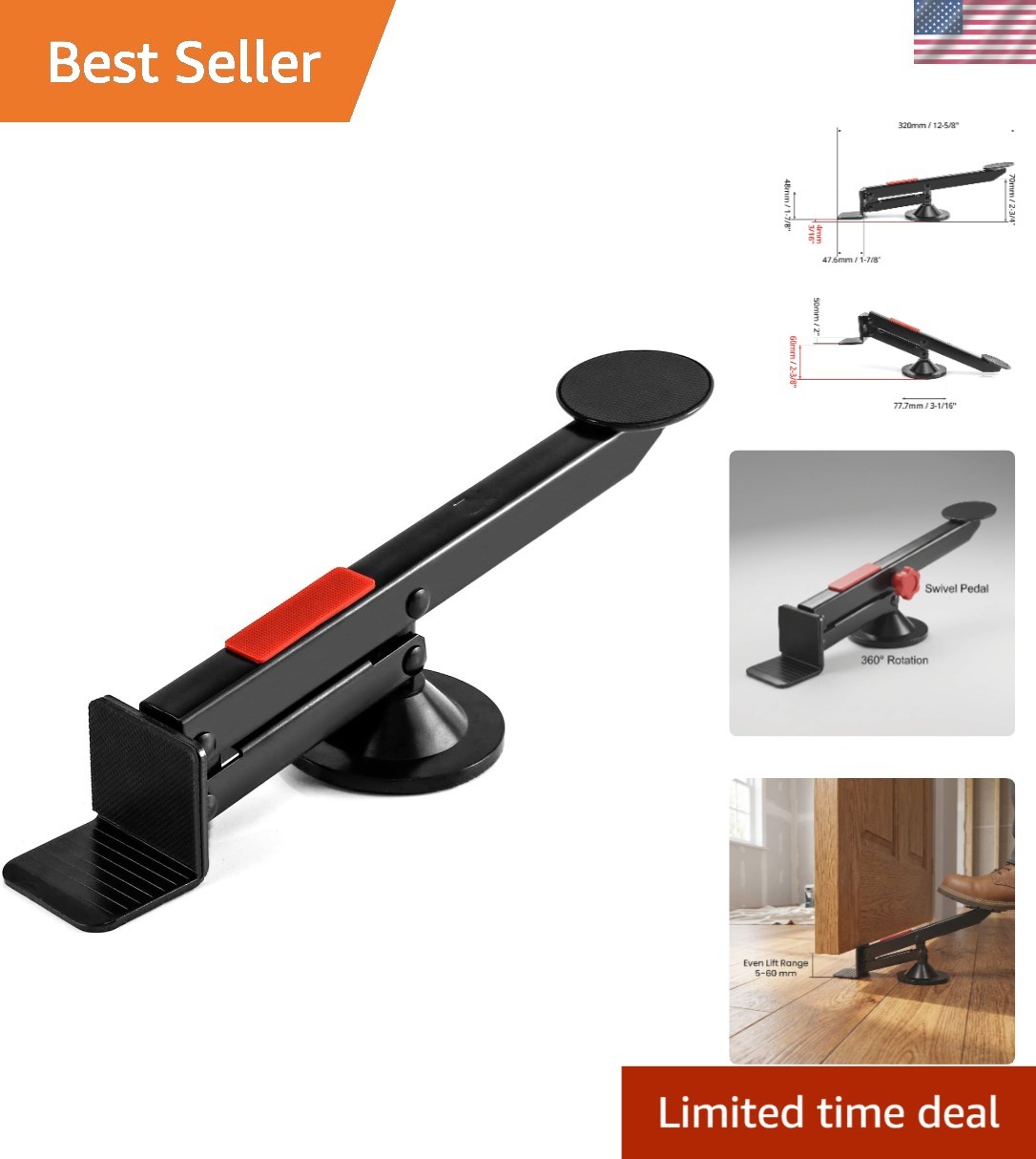 Durable Swivel Door Lifter Tool – Supports 75kg for Effortless Installations