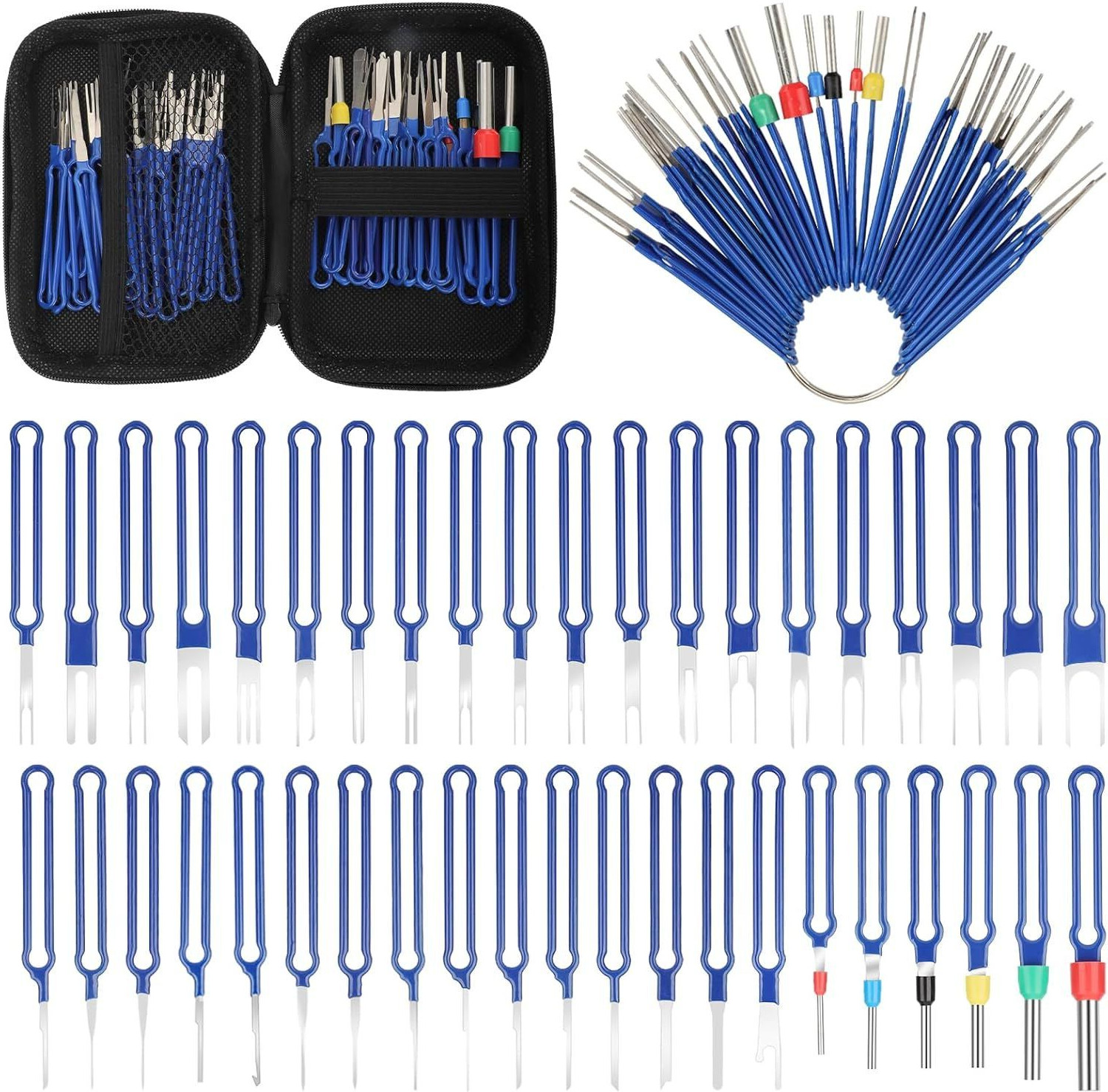 41pcs Electrical Connector Pin Extractor Tool Terminal Removal Tool Kit Blue