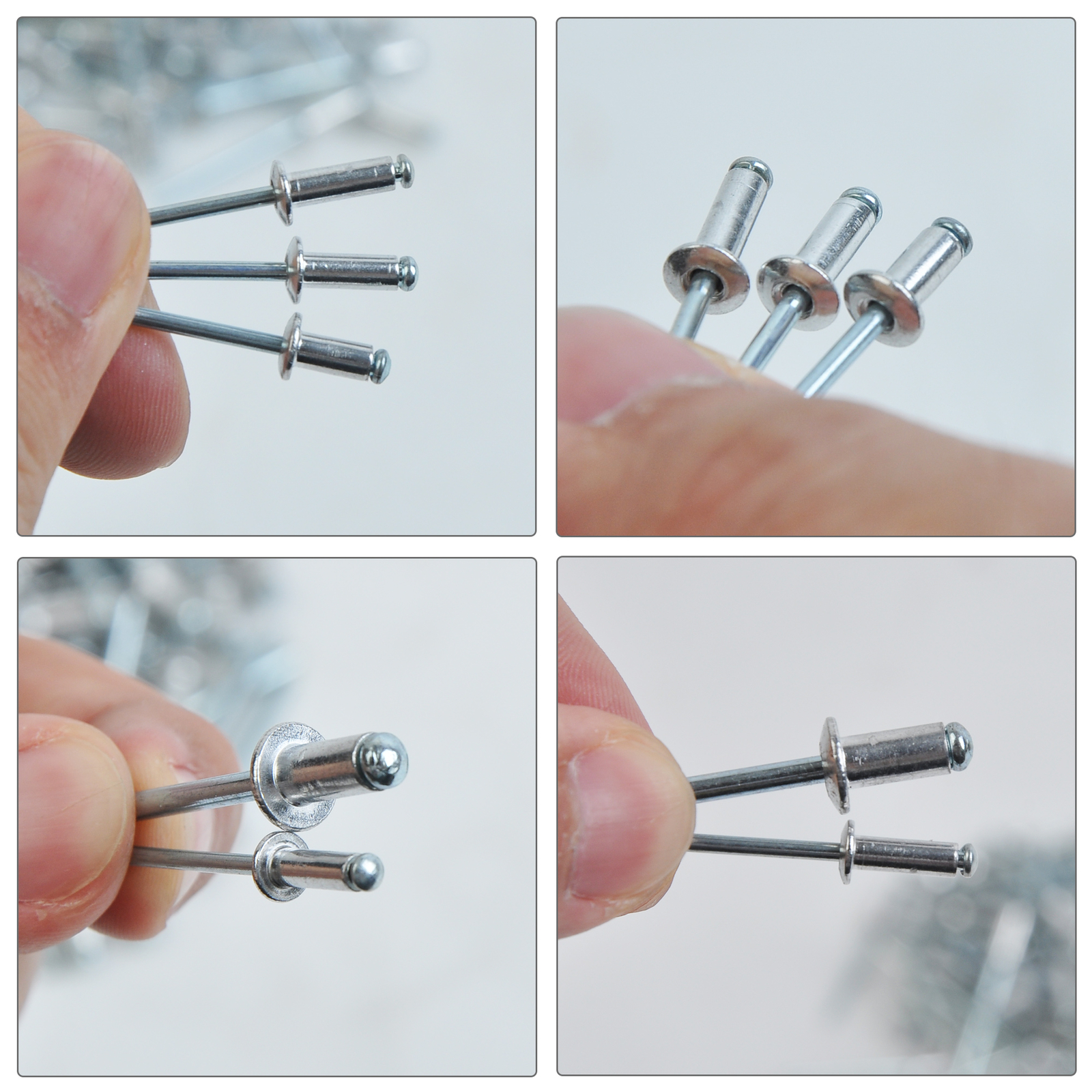 Industrial Aluminum Pop Rivet Assortment 500pcs 3/16-1/2″ F Hand/Air Riveter Gun
