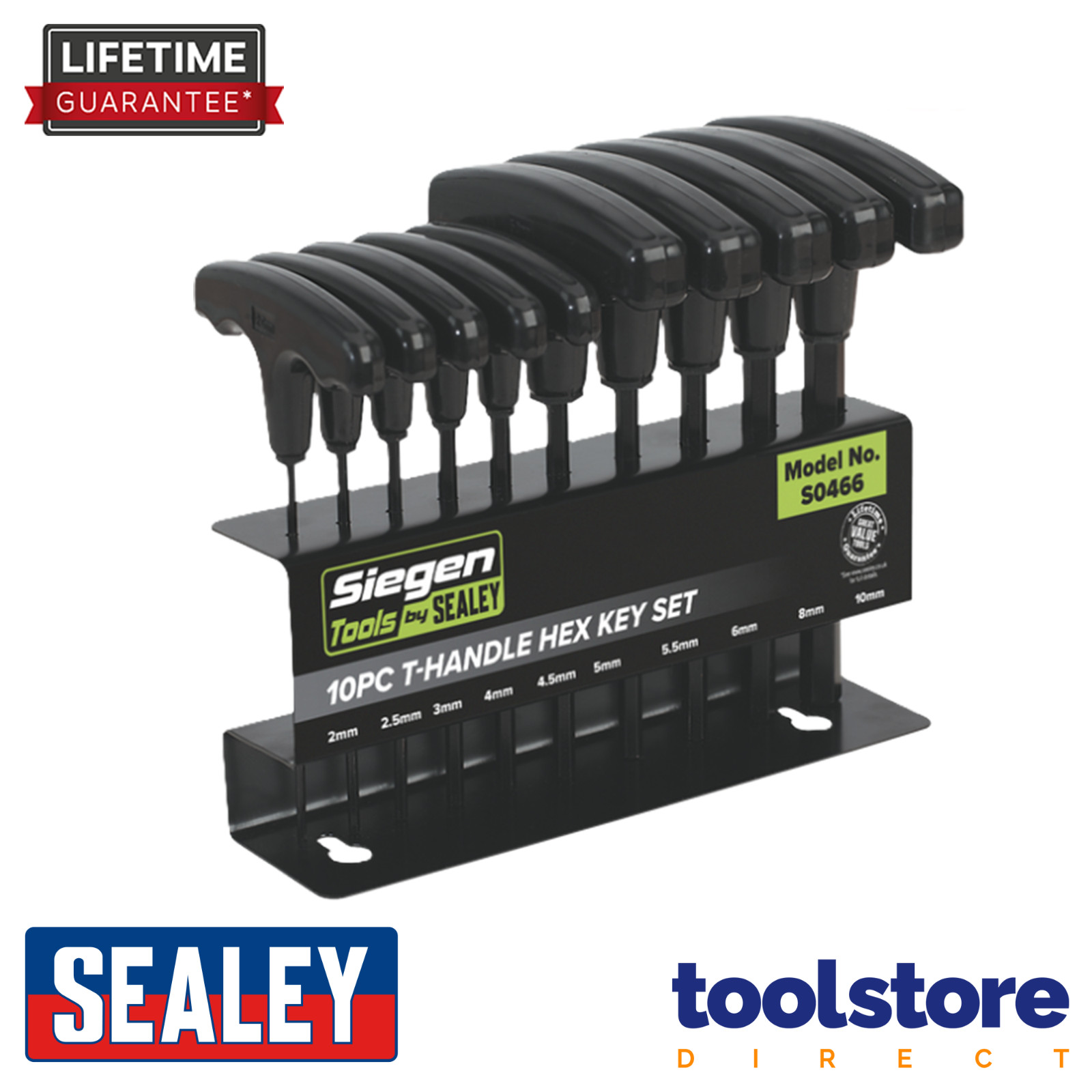 Sealey S0466 10pc T-Handle Hex Key Set