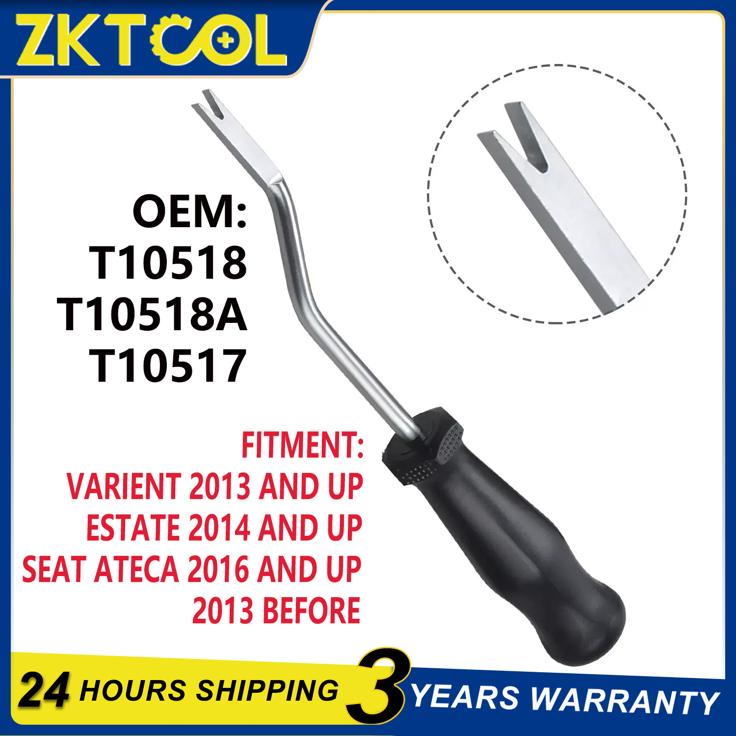 Roof Grab Rail Handle Tool For VW VAG Equiv Skoda Golf T10517 T10518 T10518A