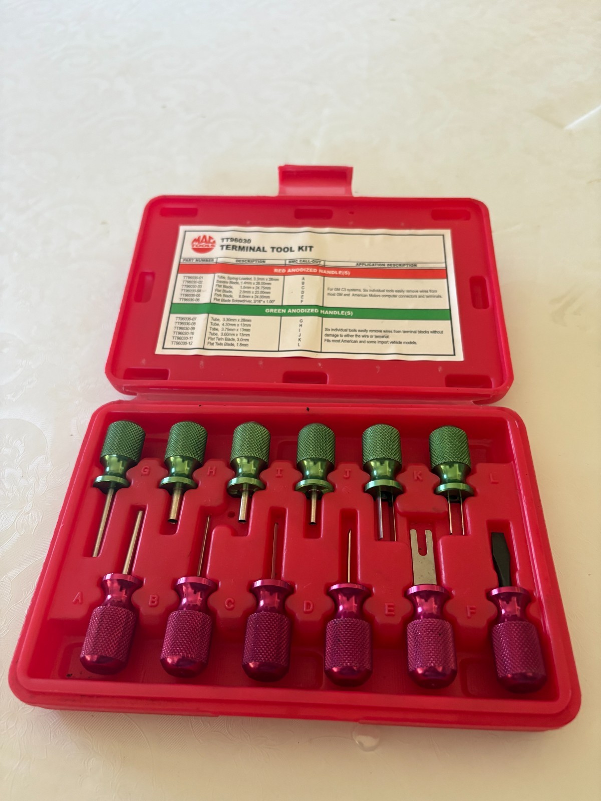 MAC Tools 12 Piece Knurled Handle Electrical Terminal Tool Set. Part #TT96030