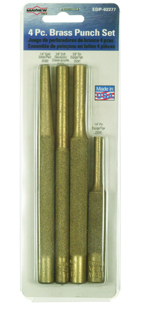 Mayhew 4pc Assorted BRASS Drift and Pin Punch Set #62277