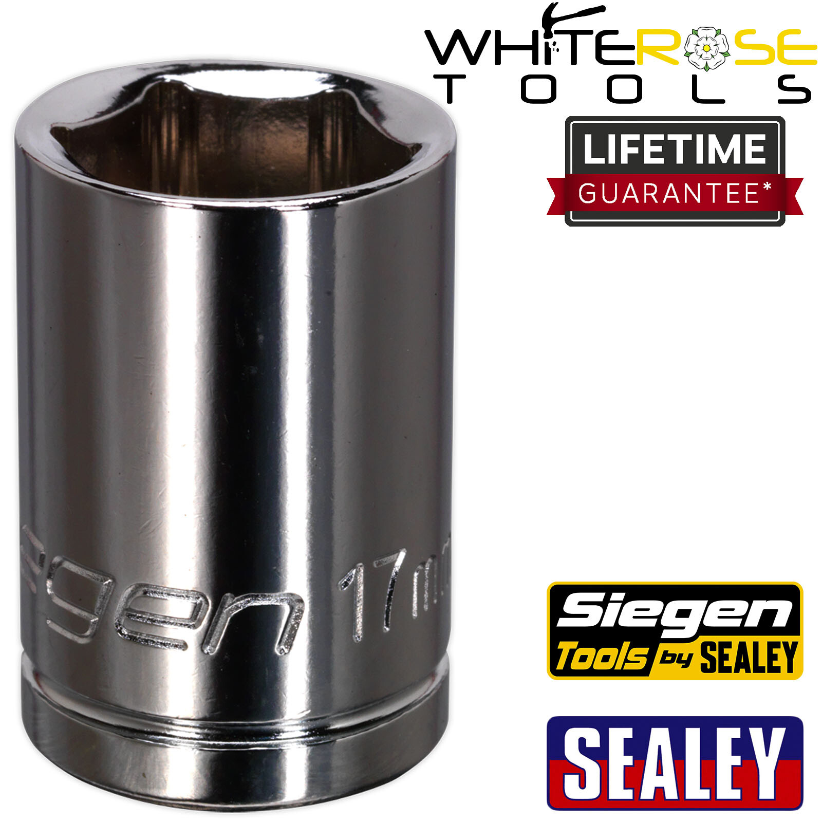 Siegen WallDrive® Socket 17mm 1/2″Sq Drive Sealey Hardened Tempered