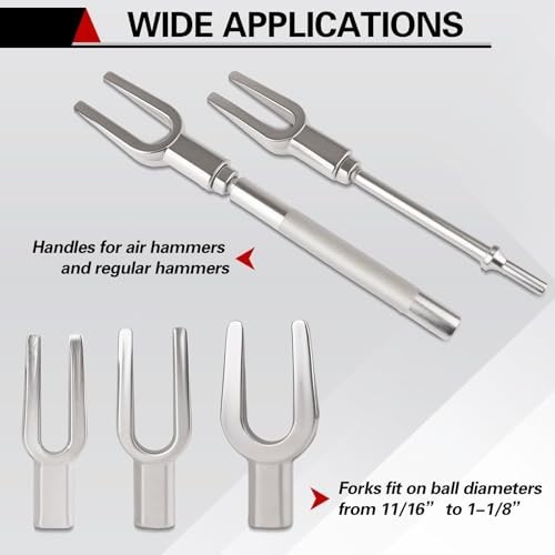 5pcs Heavy Duty Ball Joint Separator Set, Tie Rod Removal Tool with Handle & Ada