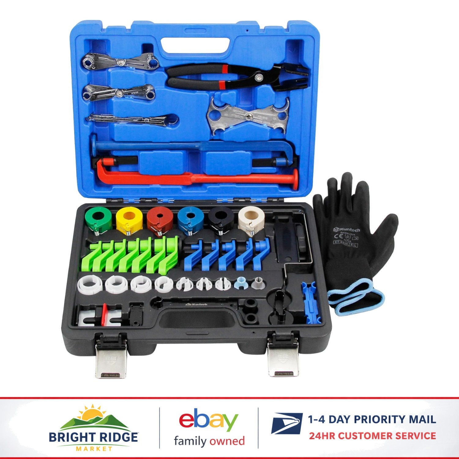 Automotive Tool Set with 45 Disconnect Tools for A/C and Fuel Line Maintenance