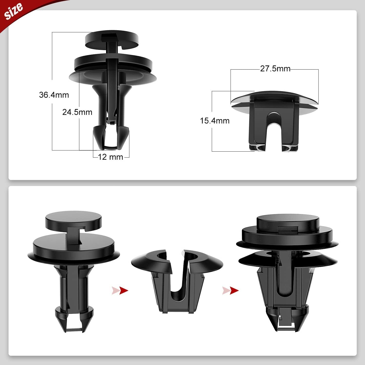 Nilight 30 Sets Front Air Deflector Retainers Clips & Grommet 2 Years Warranty
