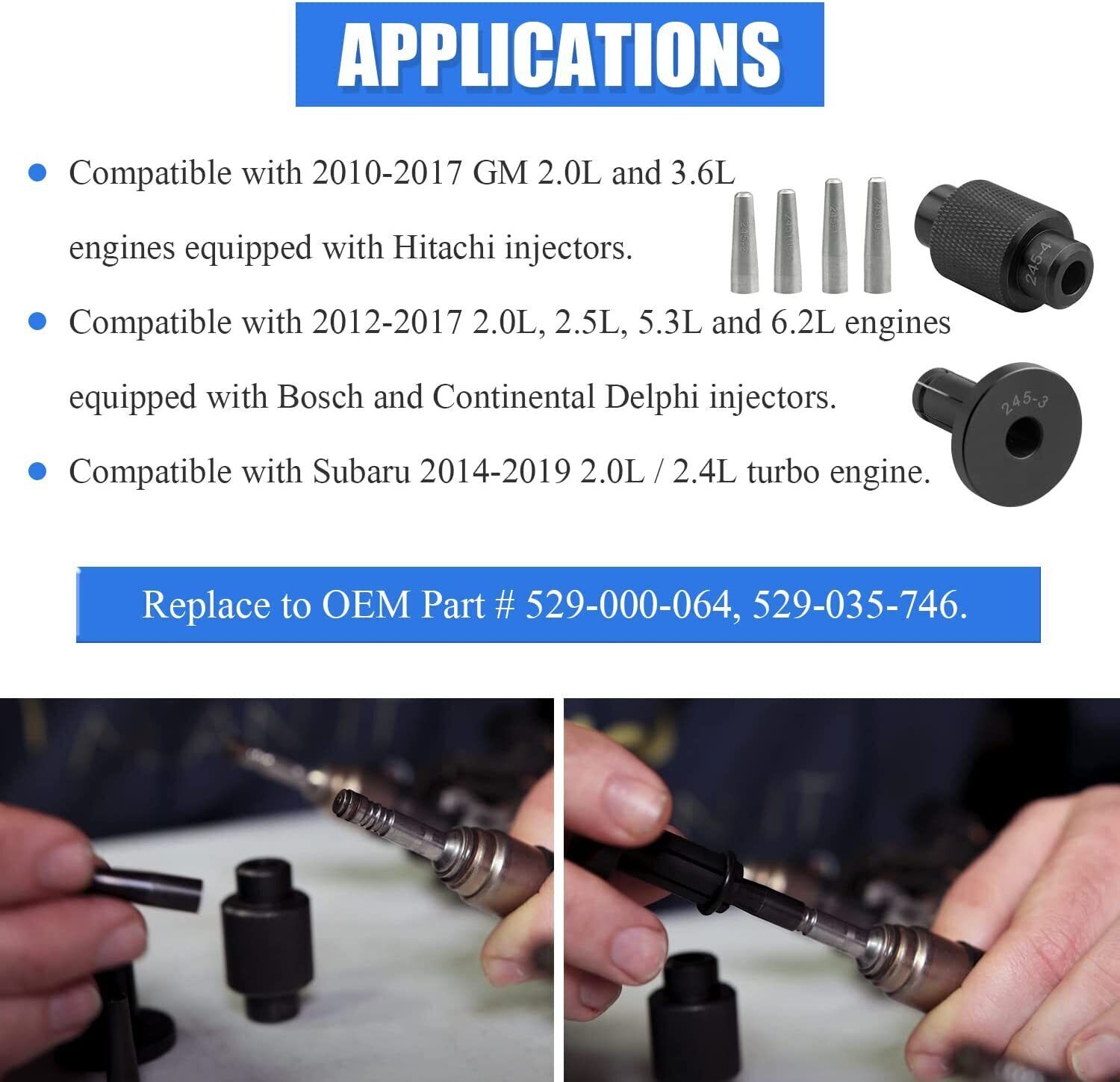 For GM 6706 Injector Rail Assembly Remover+GM245 Seals Tools+6708 Retaining Clip