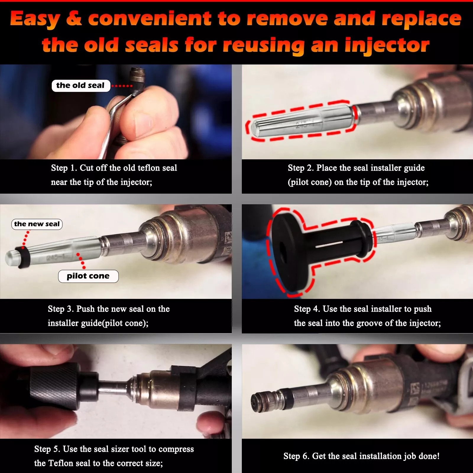 for GM Engines 6706 Injector Rail Assembly Remover,6708 Retaining Clip EN-49245