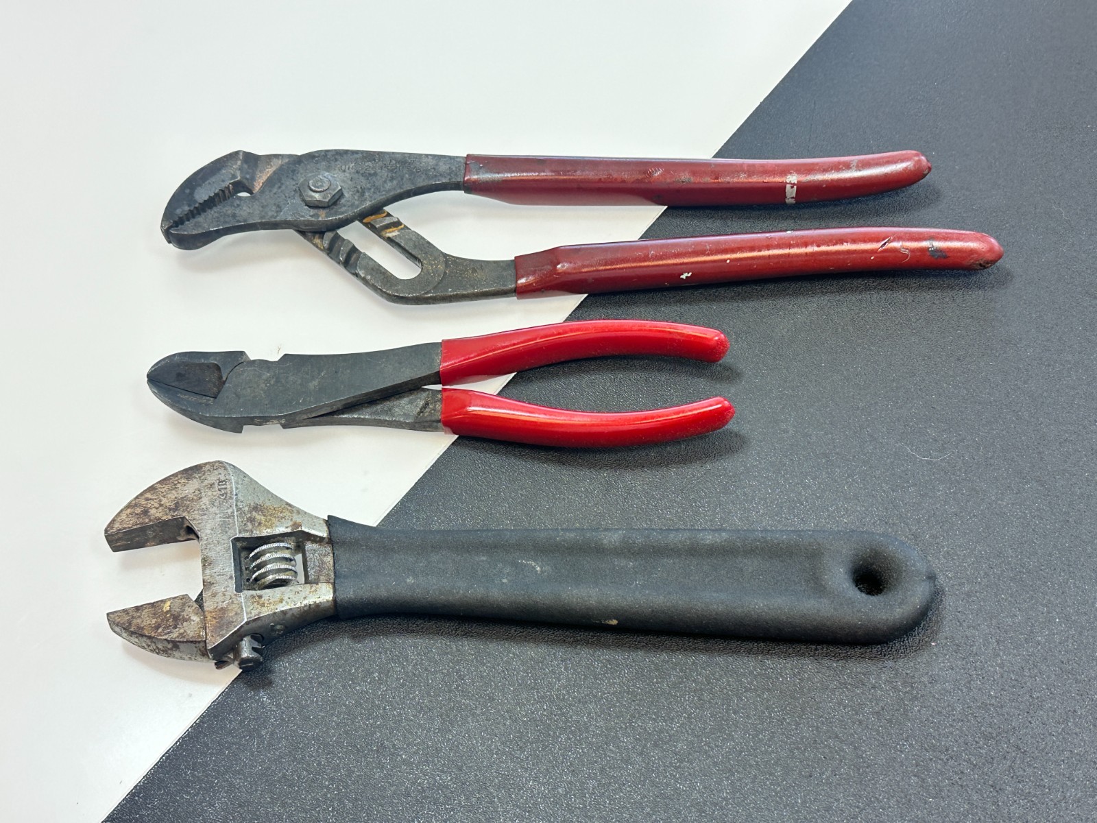MAC Tools 2pc Cutters Adjustable Wrench Lot w/ Proto 264SG Tongue Groove Pliers