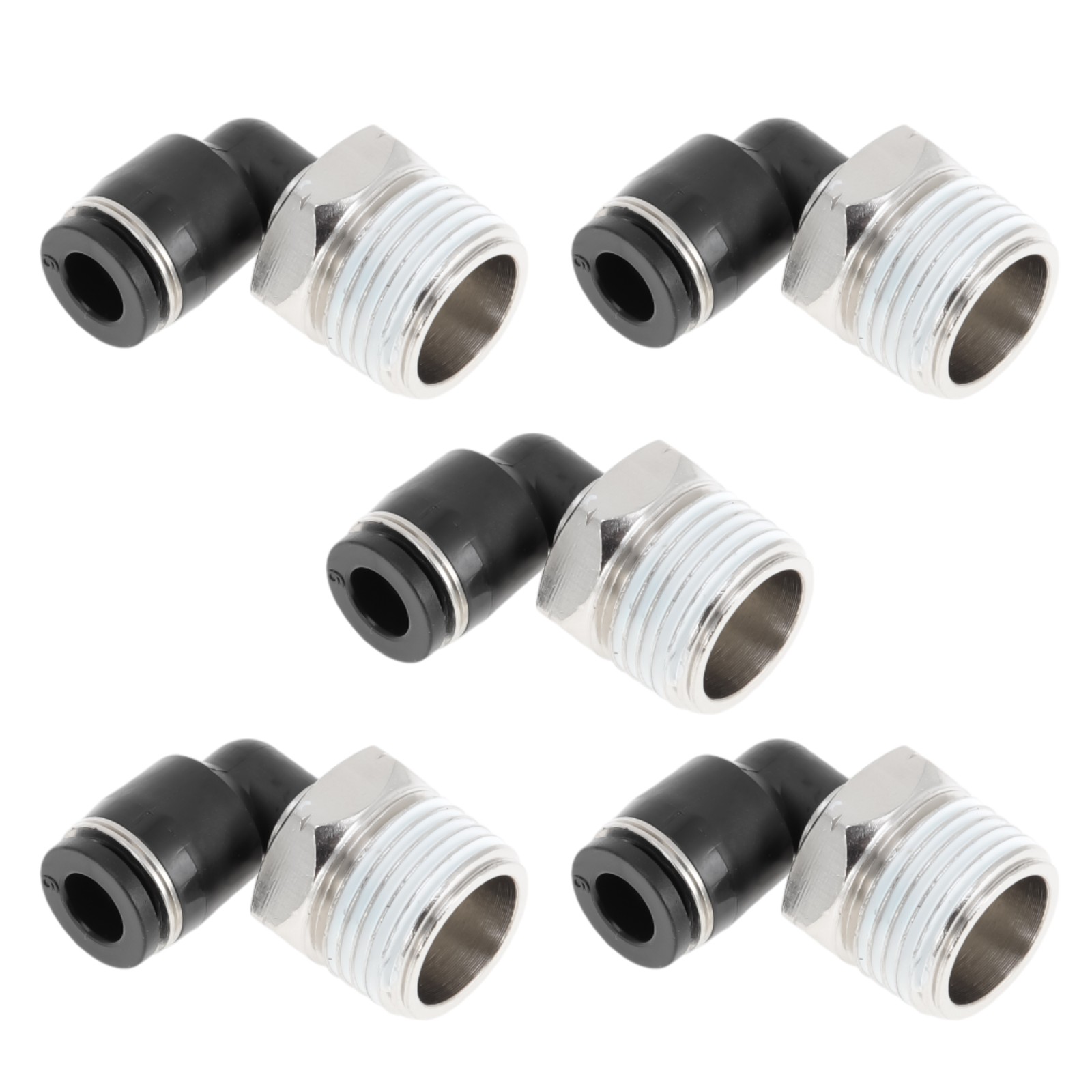 1/4″ 90° Air Quick Joint 3/8″ NPT Black Silver Plug Fitting