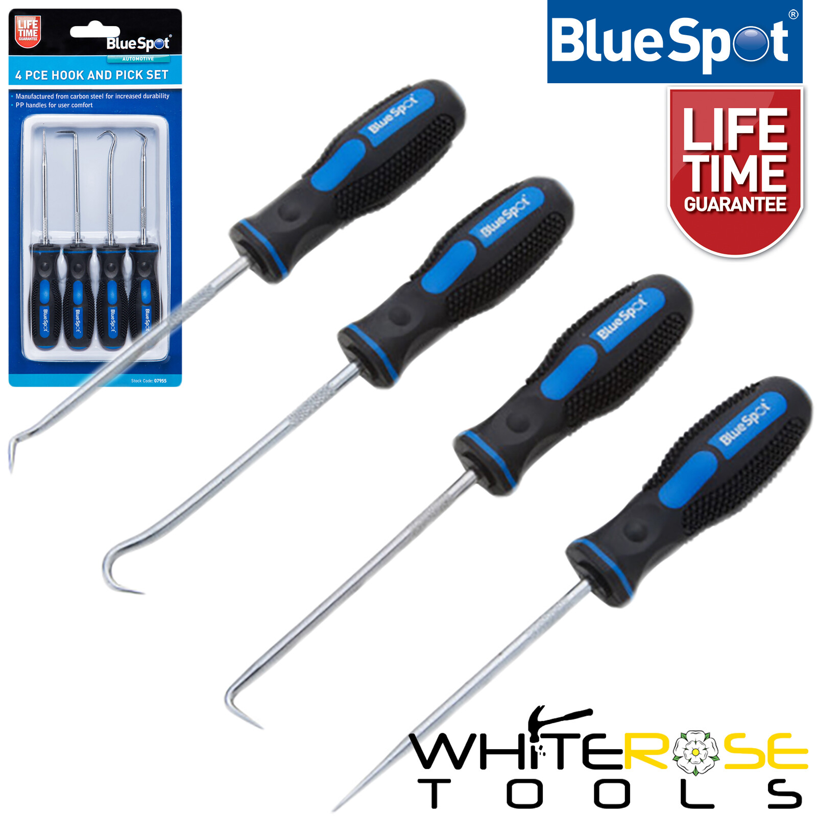 BlueSpot Hook and Pick Tool Set 4pc O Ring Oil Seal Hose Removal Tool Puller