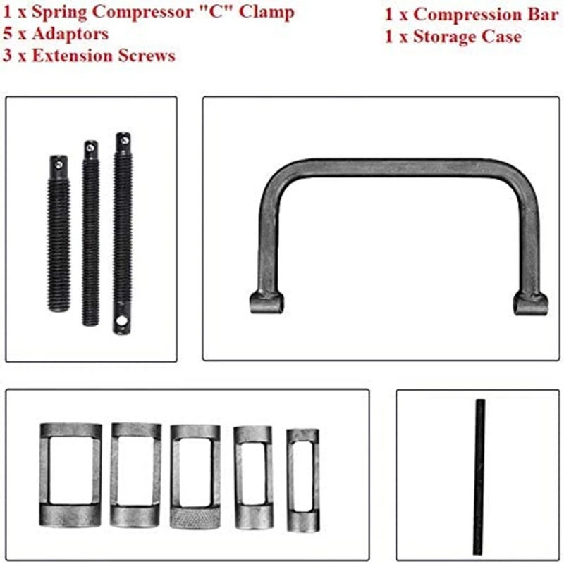 Valve Spring Compressor Set Remove&Compress Tool For Cars Van Motorbikes Kit