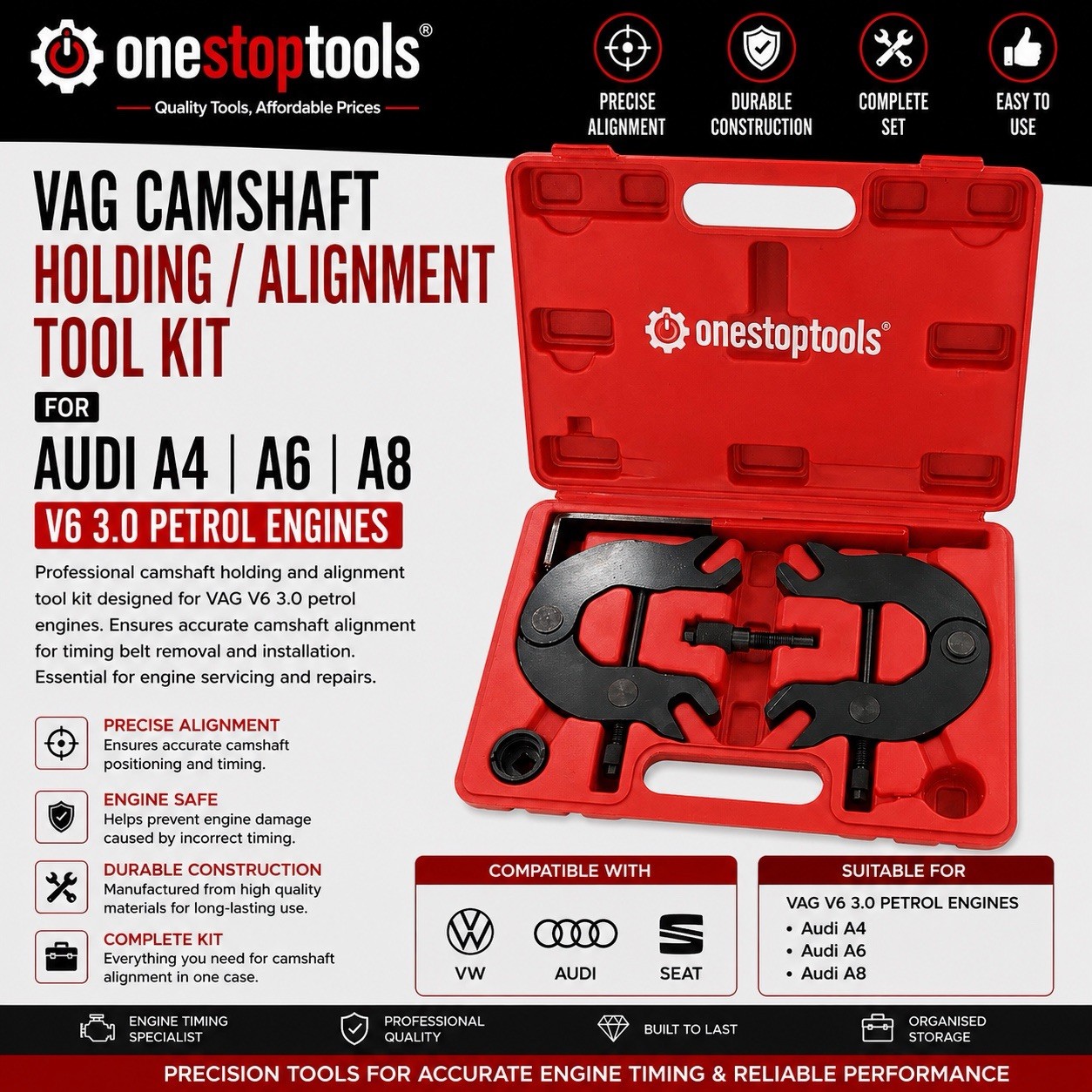 Camshaft Timing Belt Locking Adjustment Tool For Vag Audi A4 A6 3.0 V6 Asn Bbj