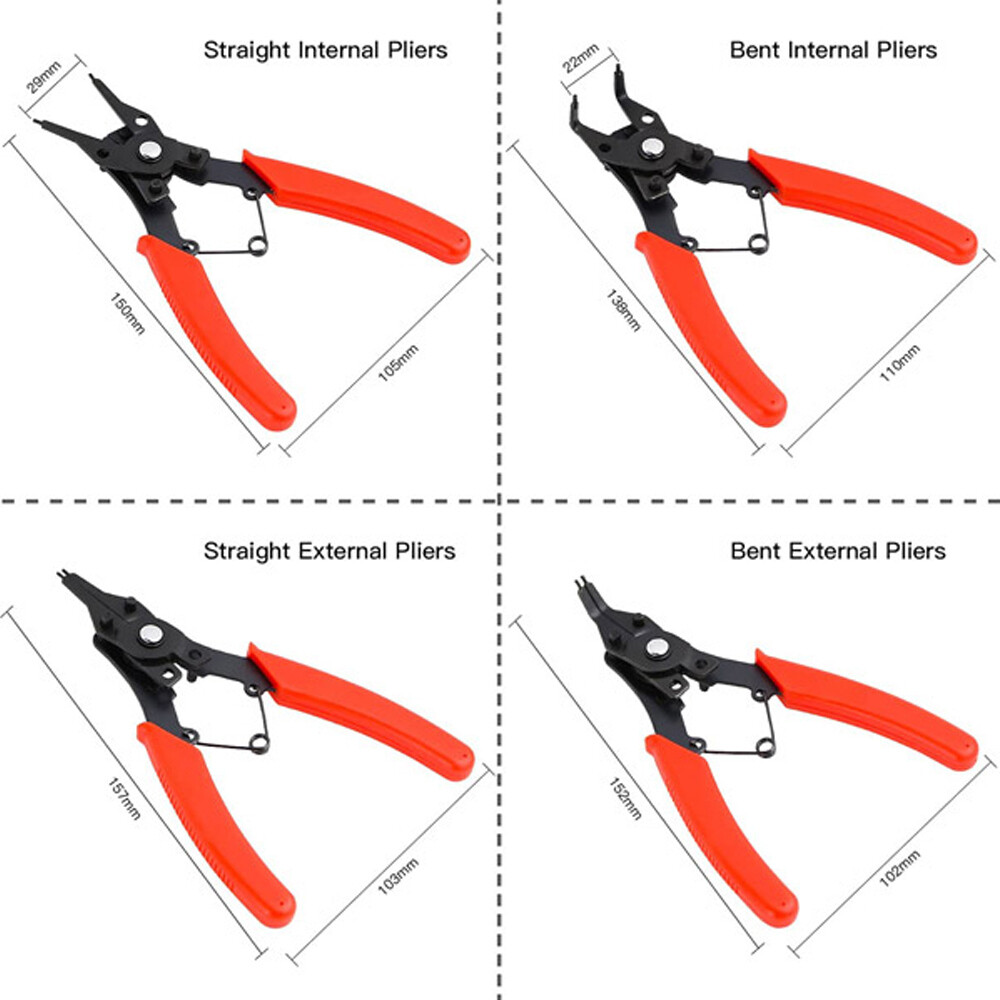 4 in 1 Snap Ring Pliers Plier Set Circlip Combination Retaining Clip Universal