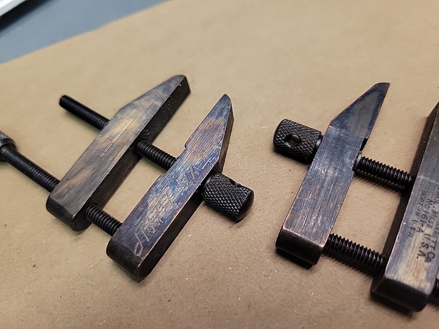 L. S. Starrett Machinist Parallel Clamp Set No. 161-A 2 Clamps NOS Owner Marks
