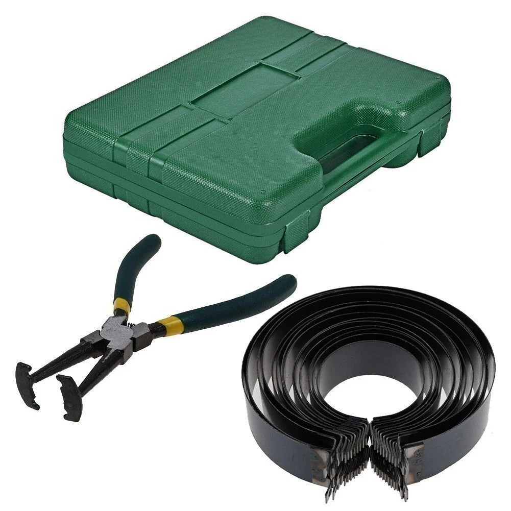 Motorcycle Piston Ring Compressor Cylinder Installer Tool Kit with Plier&14 Band