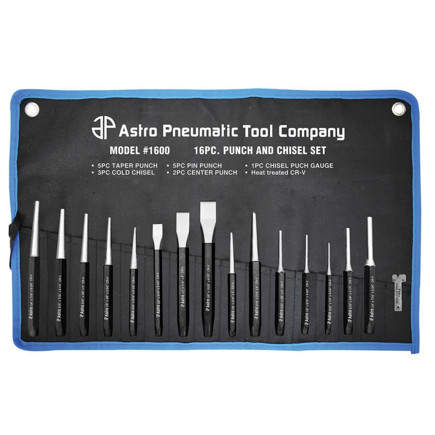 Astro Pneumatic 1600 16 Pc. Punch And Chisel Set