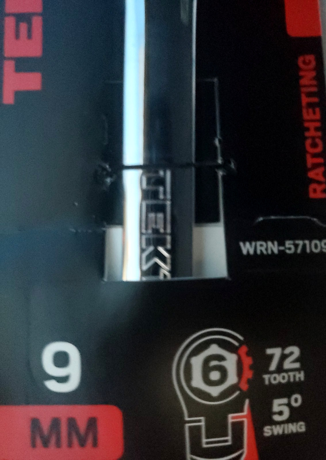 9mm Ratcheting Flex Head 6 Point Box End Tekton