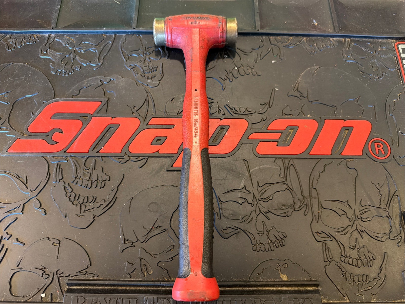 Snap-on HBBT16 16oz Bronze Tip Dead Blow Hammer Soft Grip Red USA Made