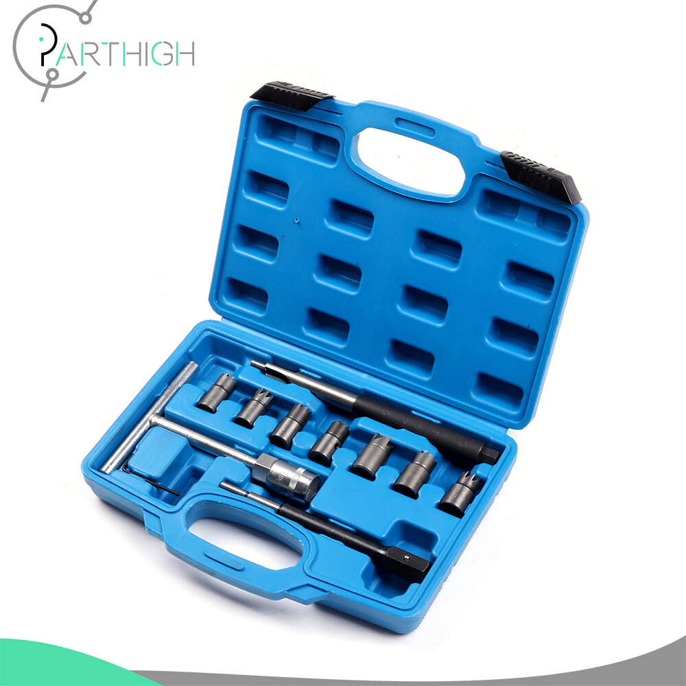 Diesel Injector Seat Cleaner Tool 10pc Diesel Injector Seat Cutter Set Auto Set