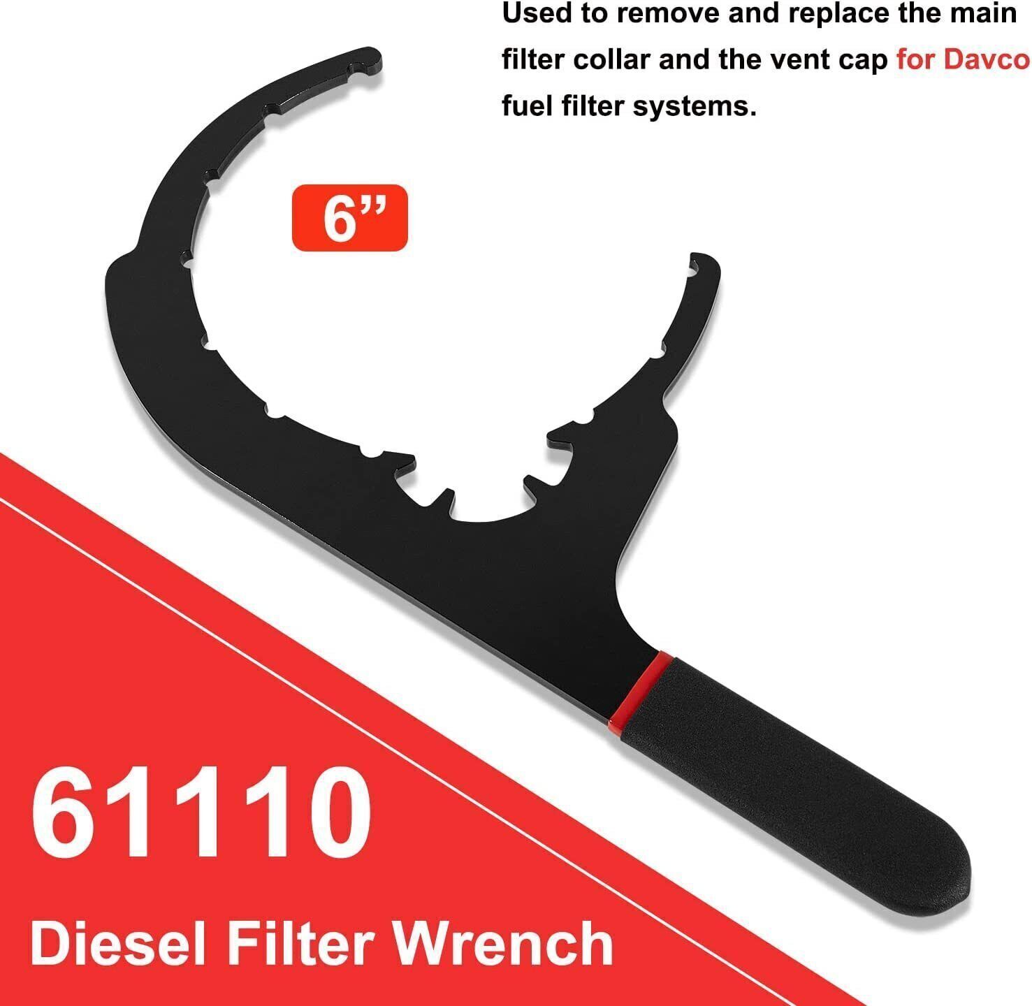 6″ 61110 Diesel Fuel Filter Wrench For Davco Paccar Kenworth Peterbilt Cummins