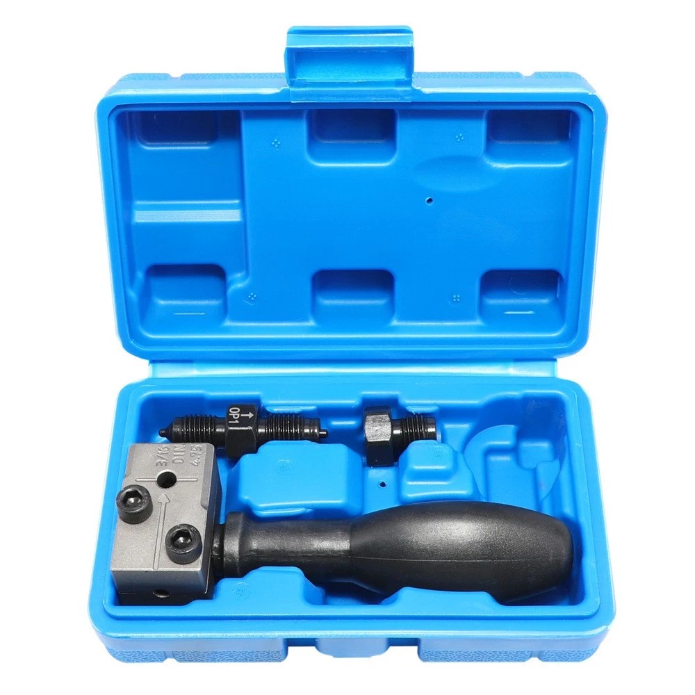 Car Brake Line Flaring Tool Kit 3/16″ 45° SAE Double Flare for Auto Pipe Repair