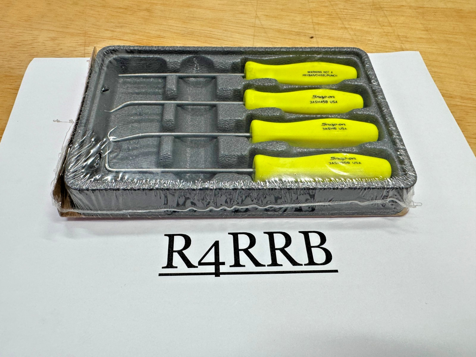 Snap-on Tools USA RARE NOS HIVIZ Mini Hard Handle Awl Hook Pick Set ASA204BHV