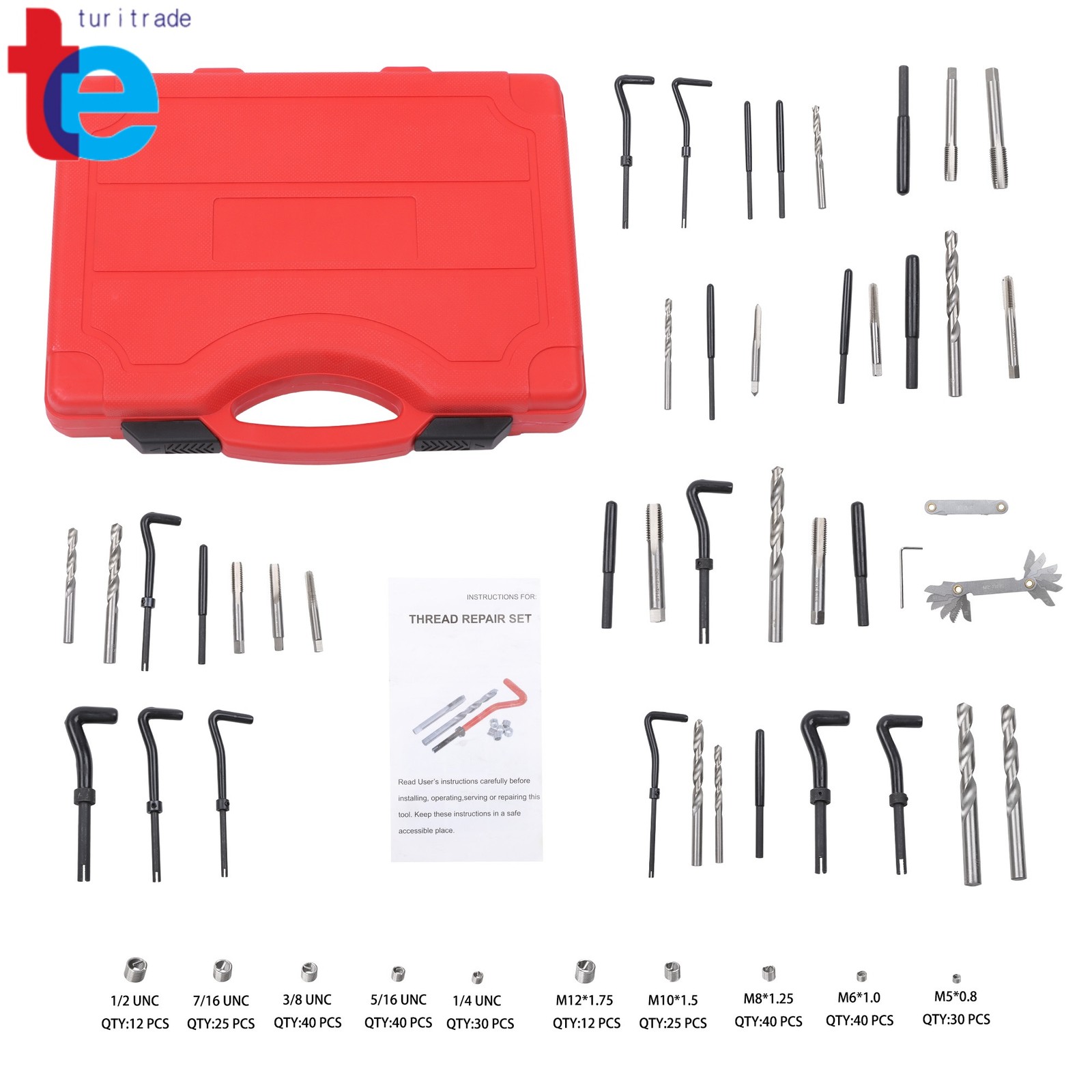 Helicoil Thread Repair Kit 338-Piece SAE and Metric Rethreading Tool Kit