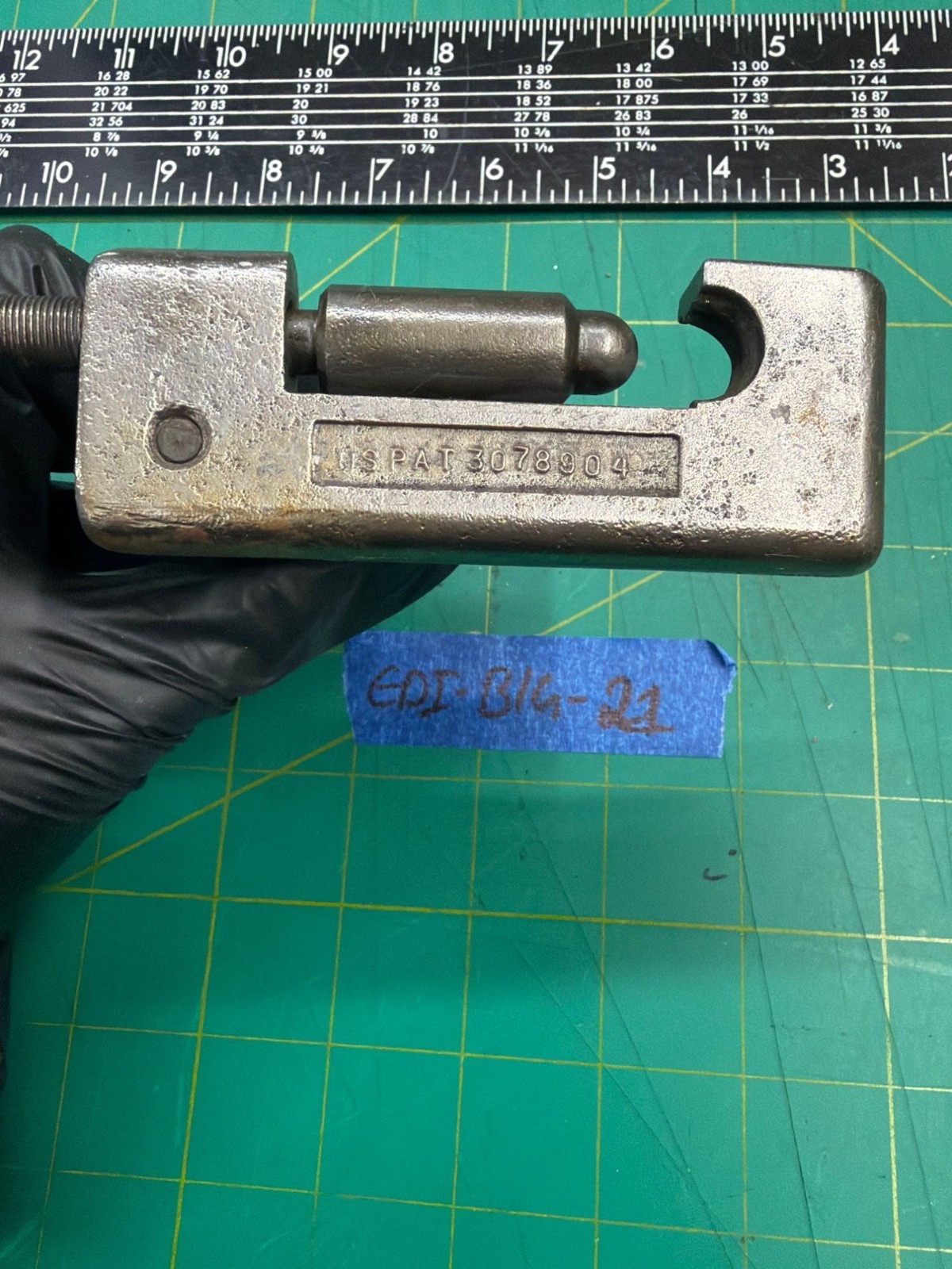 Vintage Copper Tube Pinch Off Tool #12396 Pat 3078904 Cast Iron W/Plastic Handle