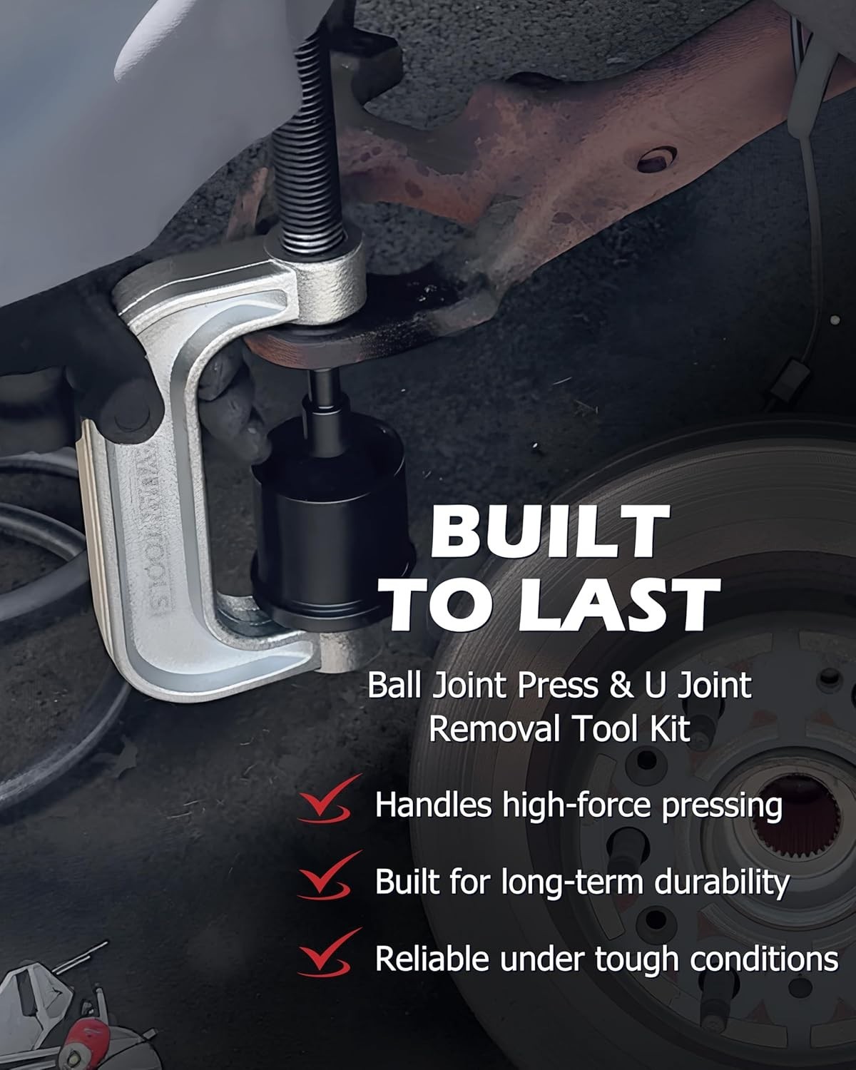 Ball Joint Press & U Joint Removal Tool Kit with 4×4 Adapters for Most 2WD an…