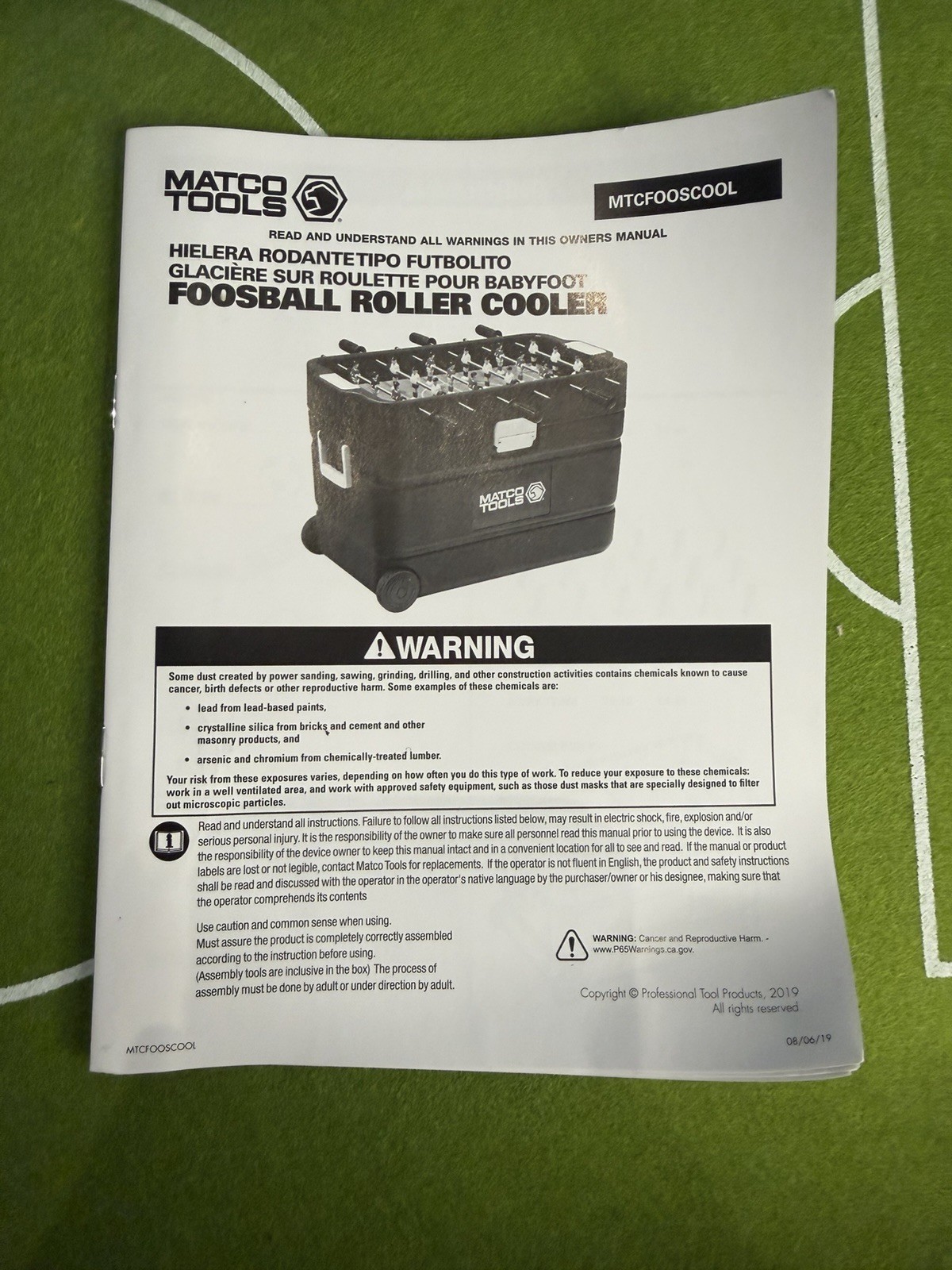Matco Tools Foosball Roller Cooler New Open Box Complete Never Used