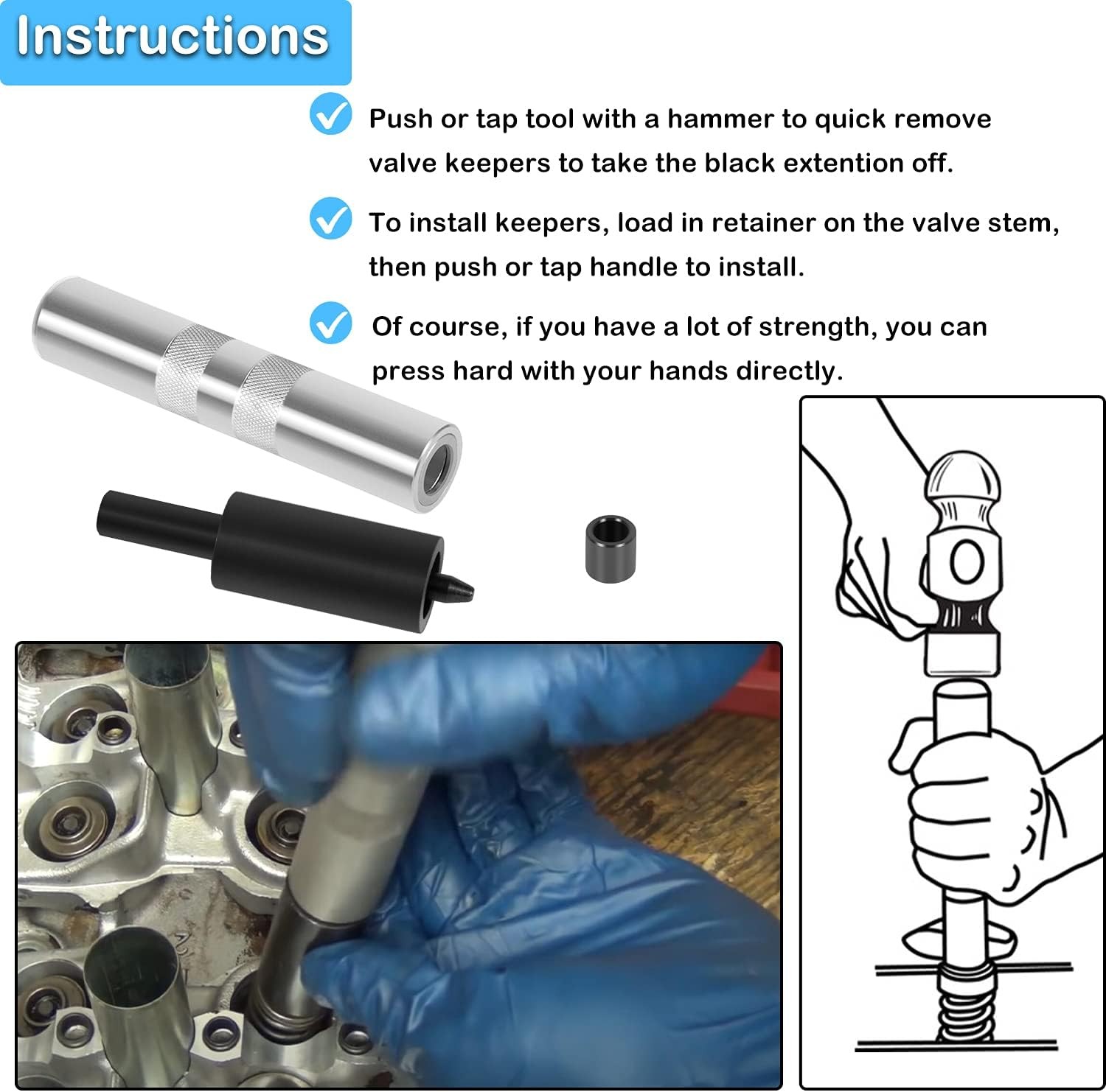36050 Valve Keeper Remover Installer Kit 4.5-7mm for Toyota 4 Cylinder Chrysler