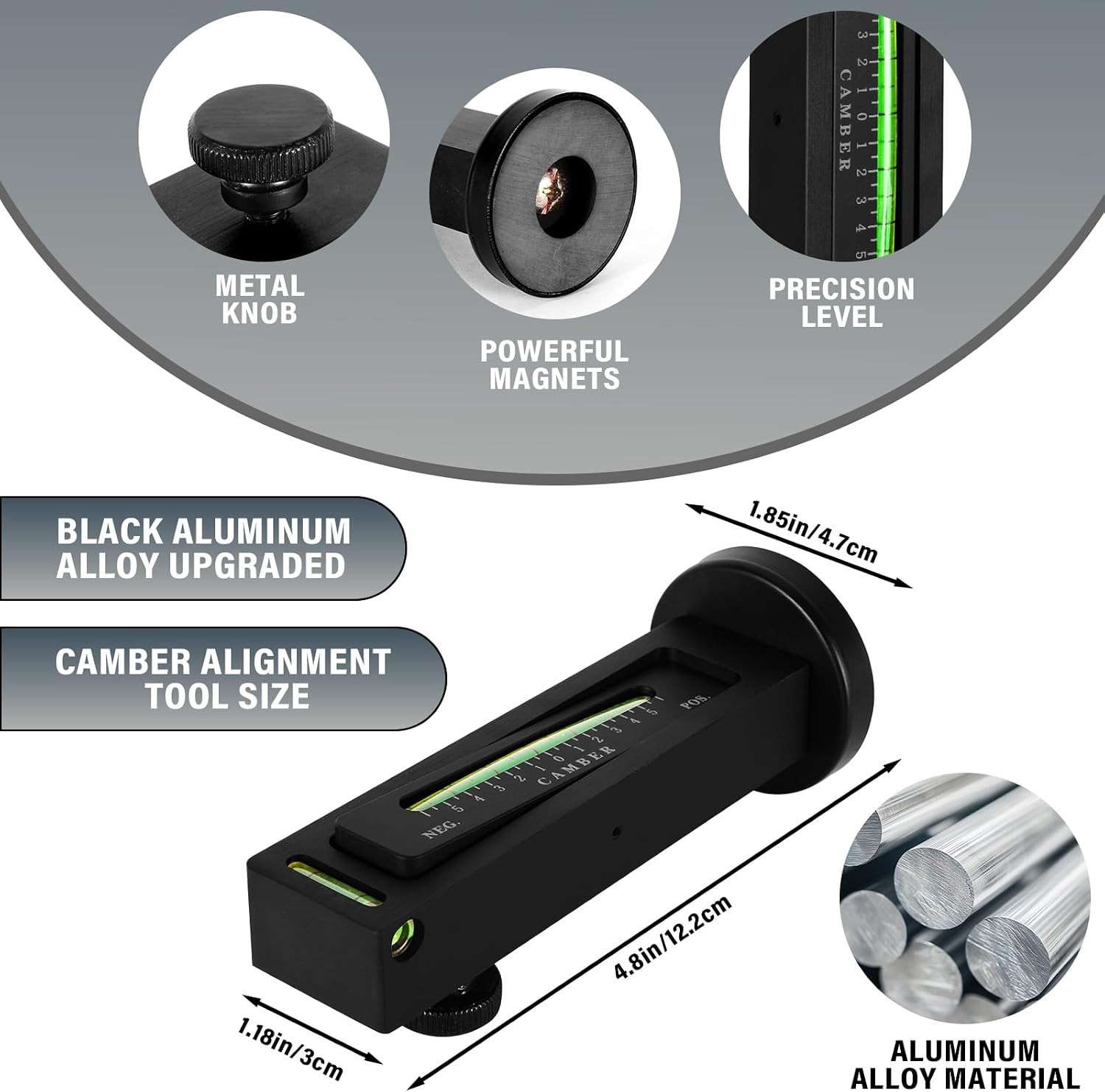 High Precision Camber Alignment Tool with Magnetic Wheel Gauge & Aluminum Alloy