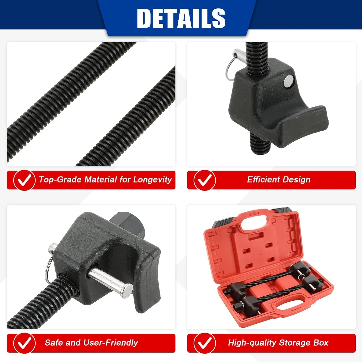 2Pcs Macpherson Strut Spring Compressor Tool Kit Coil Spring Compressor Tool