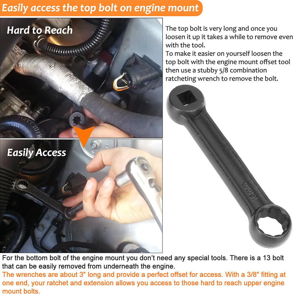 16mm Offset Engine Mount Socket Wrench for Mercedes Benz W210/W220/ W203/W221 ^^