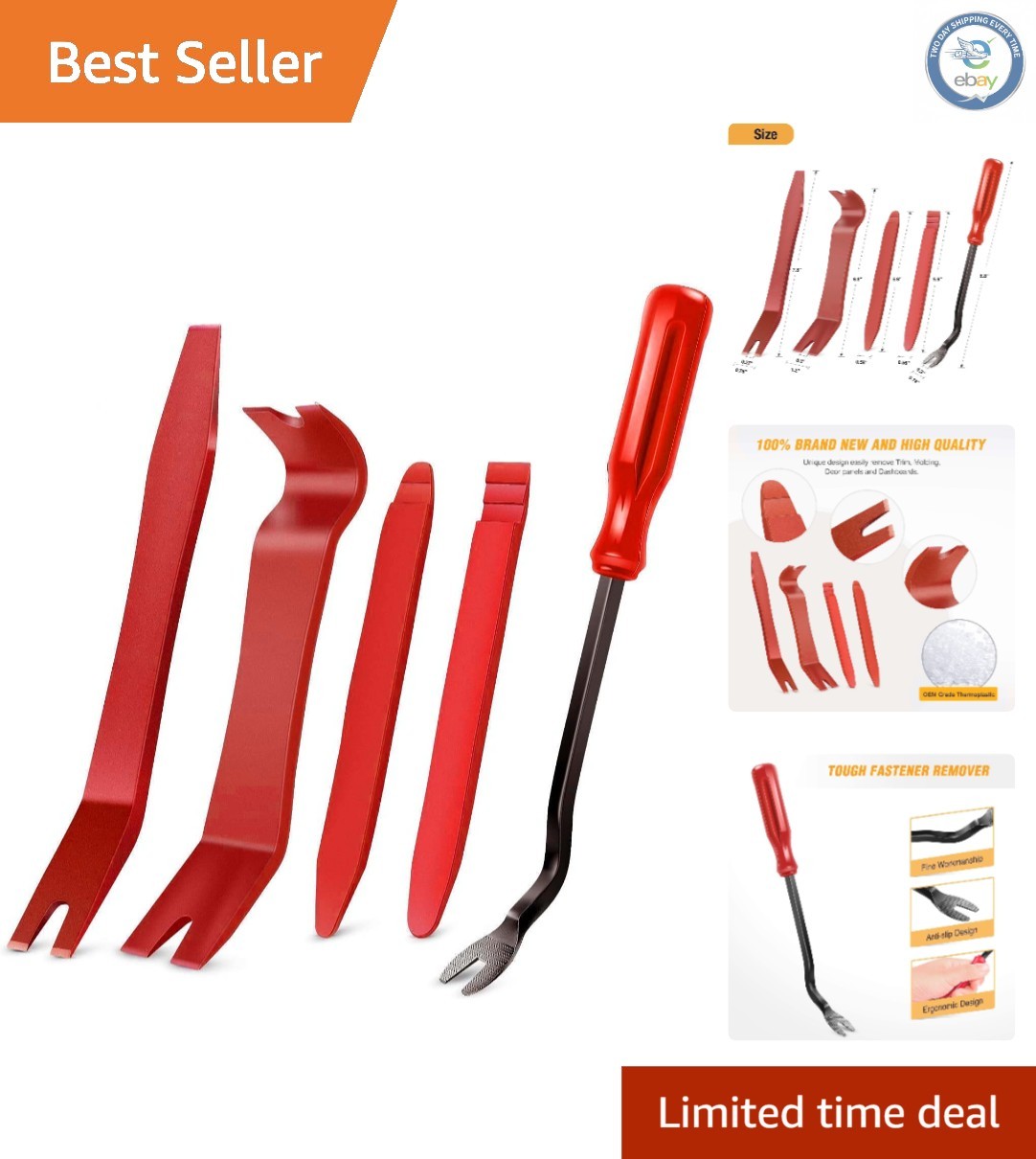 5 PCS Nylon Auto Trim Removal Kit, Lightweight & Ergonomically Designed