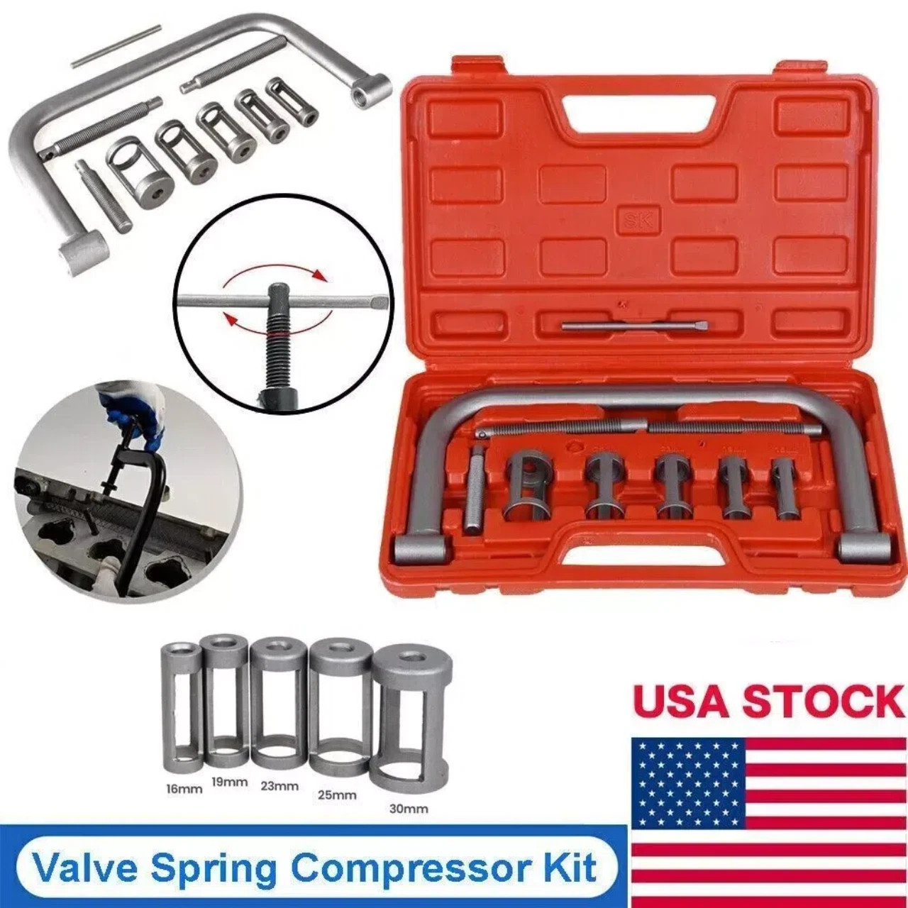 5 Sizes Valve Spring Compressor Pusher Automotive Tool For Car Motorcycle Kit-