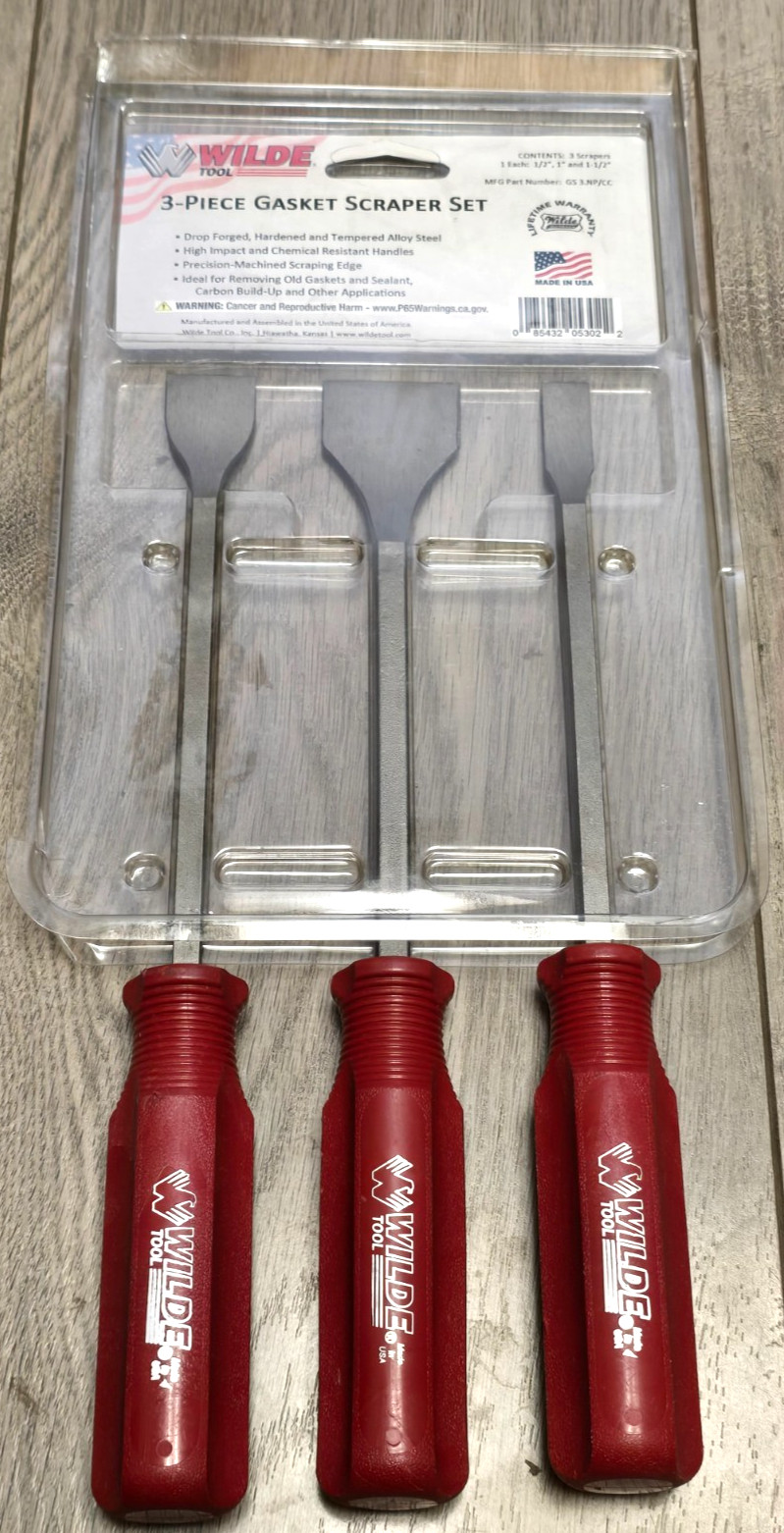WILDE Tools USA GS3.NP-CC 3pc Gasket Scraper Set w/1/2″, 1″ & 1-1/2″ Wide Blades