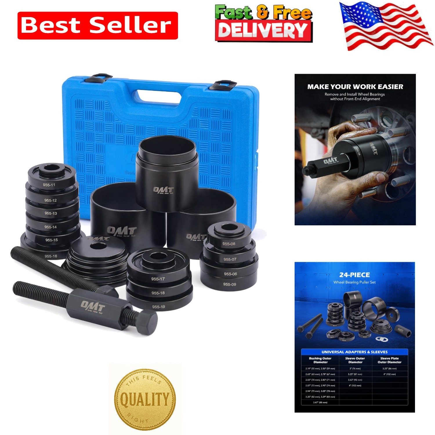 Compact Wheel Bearing Tool Set – Effortless Installation & Removal of Bearings