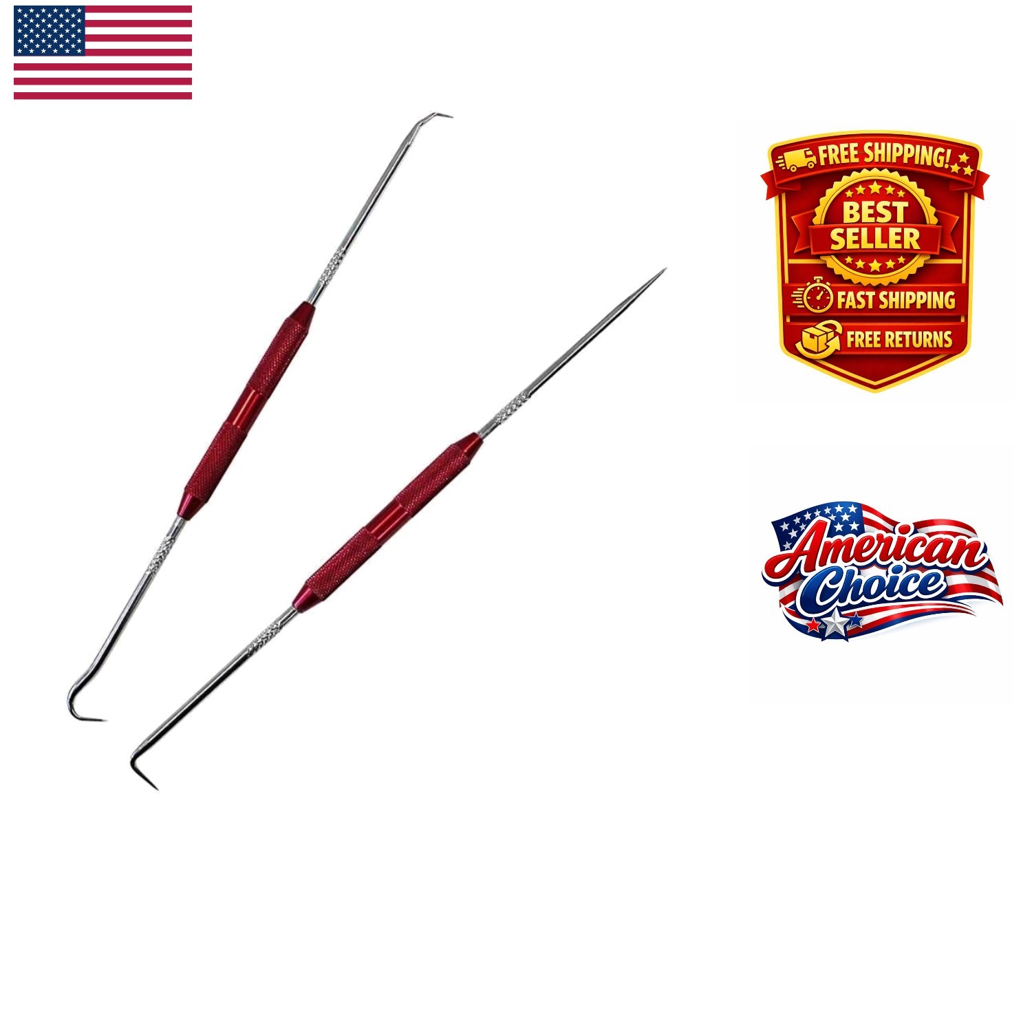 Precision Hook and Pick Set of 2 – Durable Auto Tools for Crafts & Maintenance