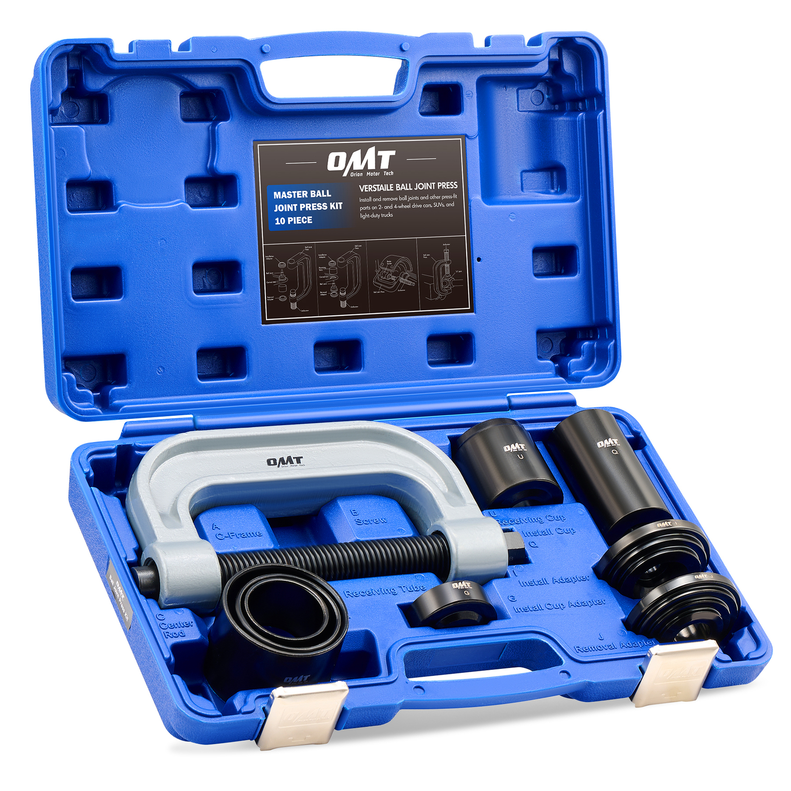 Heavy Duty 4 in 1 Ball Joint Press & U Joint Removal Tool Kit w/ 4 x 4 Adapters