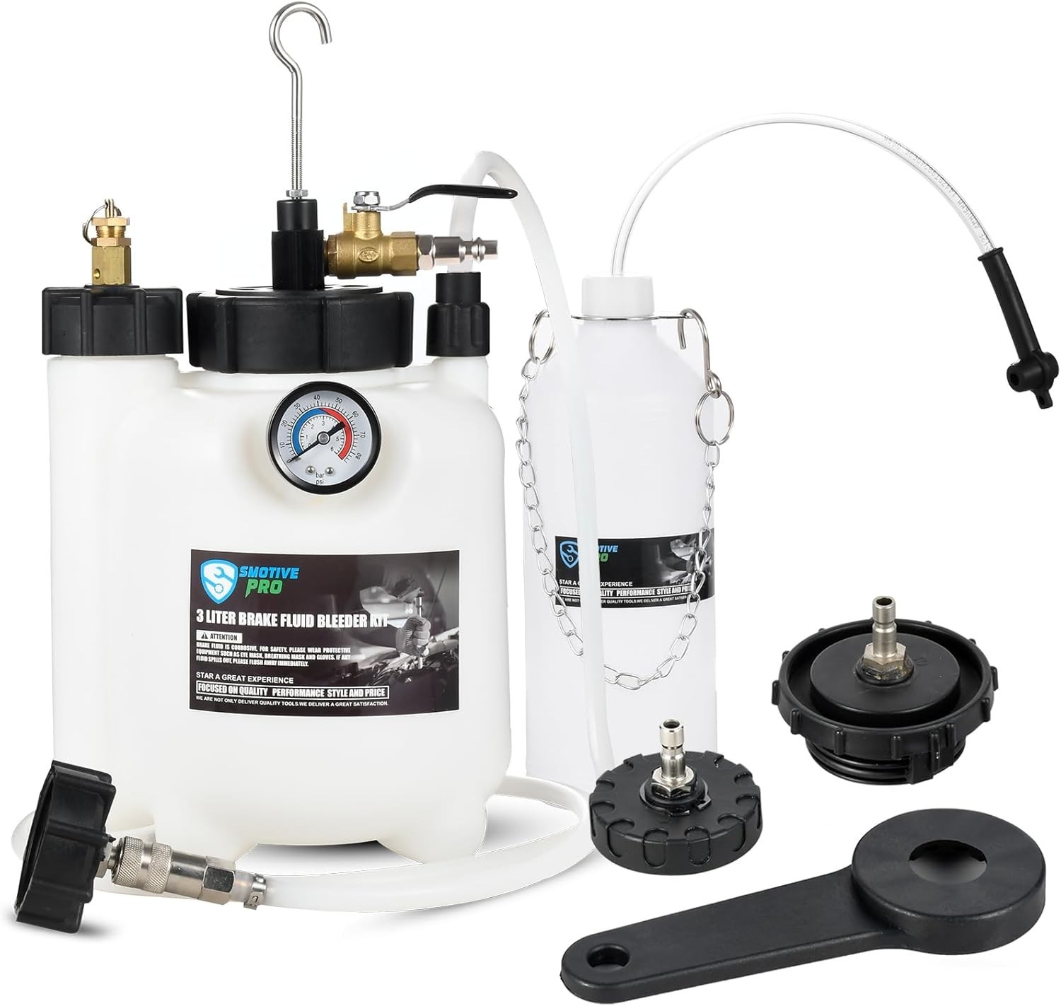 3L Pneumatic Brake Bleeder Kit Compatible With Most Vehicles