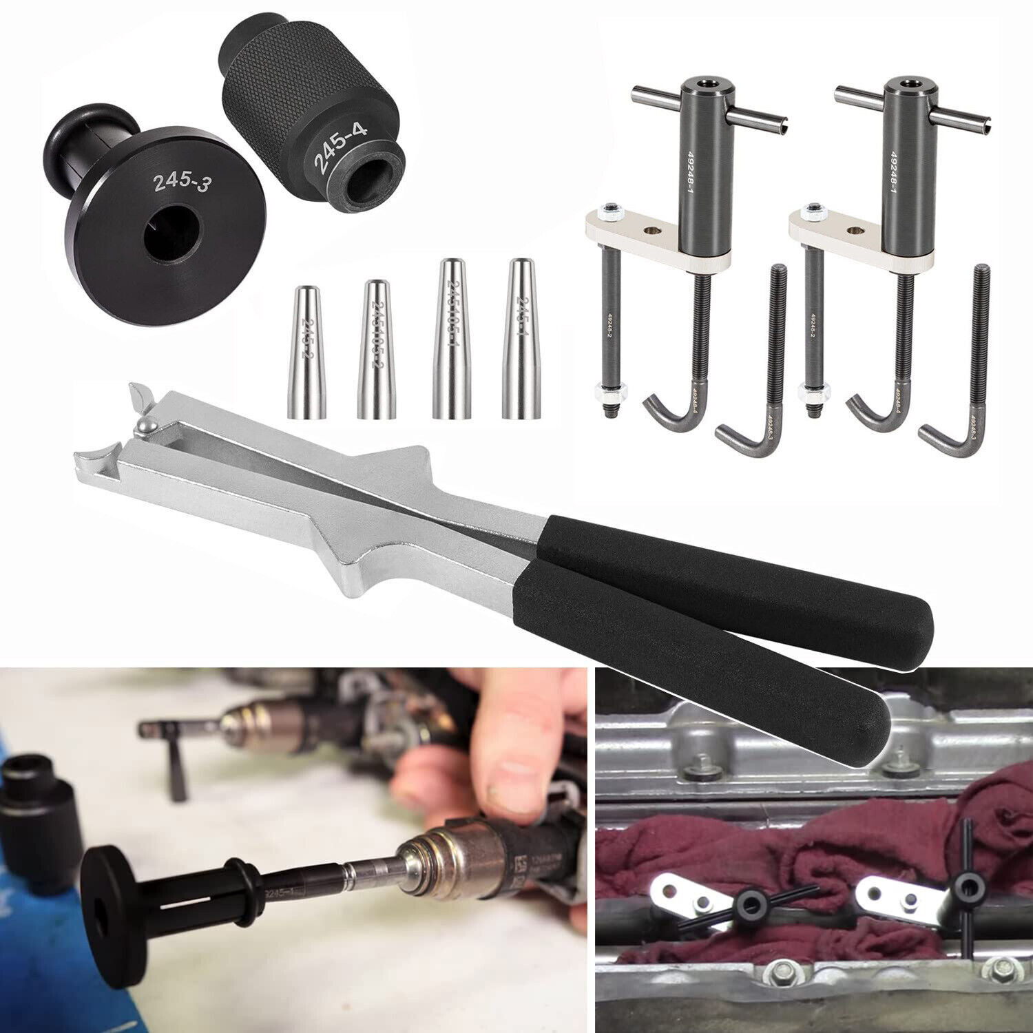 For GM 6706 Injector Rail Assembly Remover+GM245 Seals Tools+6708 Retaining Clip