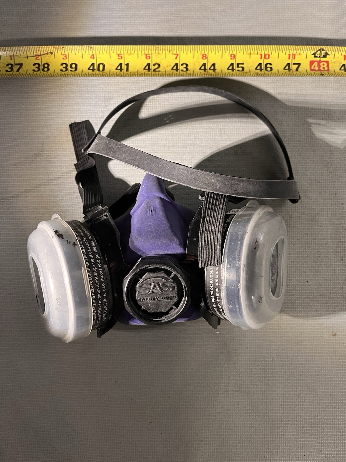SAS Safety 8661-92 Bandit Dual Cartridge Respirator Mask Medium Maintenance Free