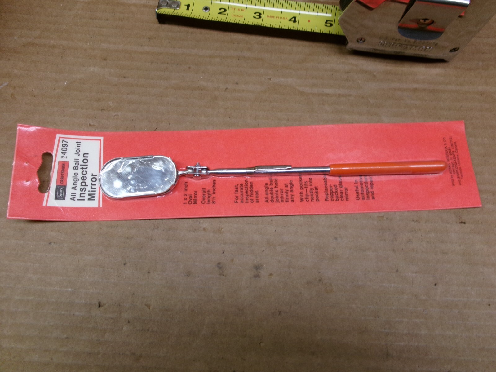 Craftsman USA All Angle Ball Joint Inspection Mirror No 4097