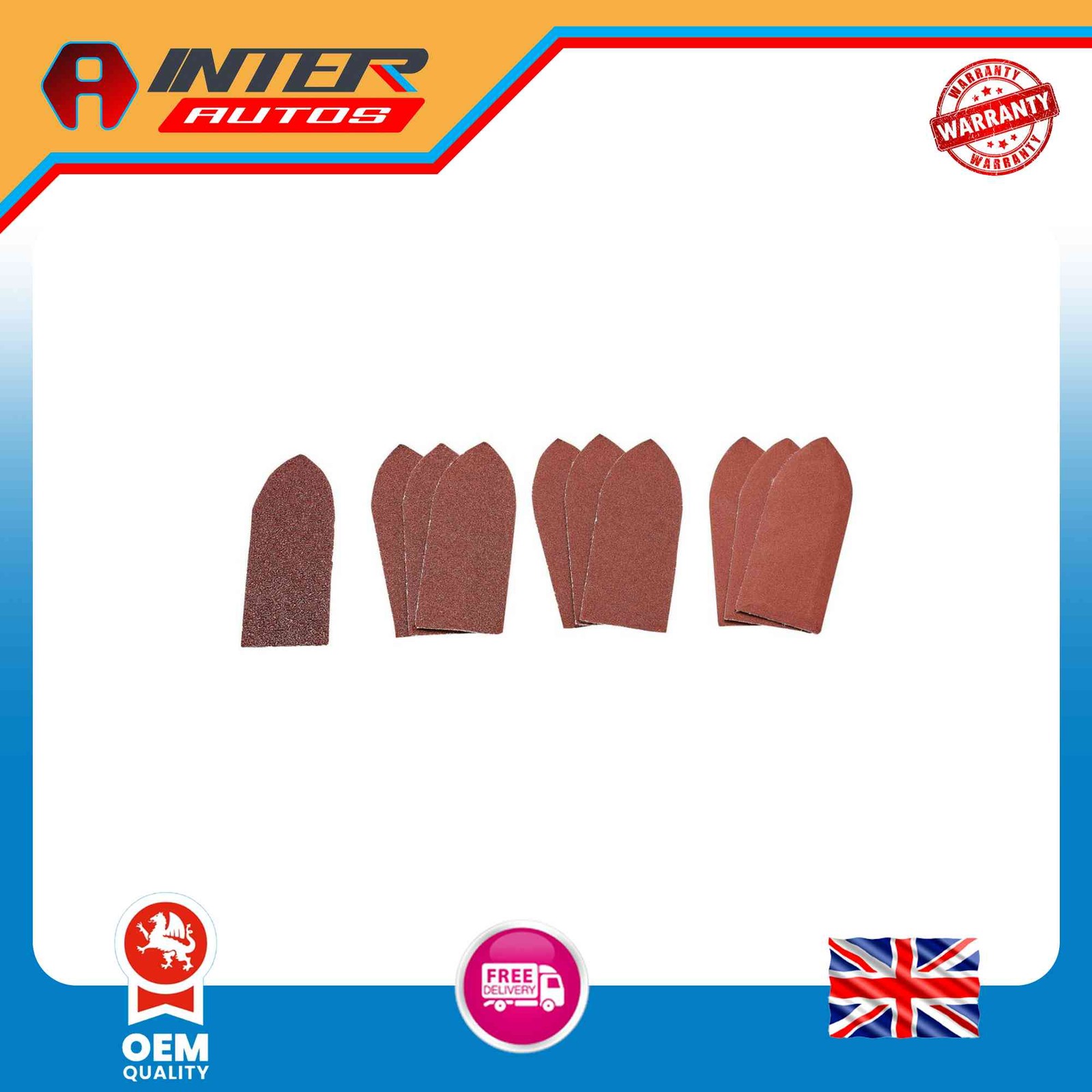 Draper Assorted Hook and Loop Aluminium Oxide Sanding Sheets, 32 x 92mm (Pack of