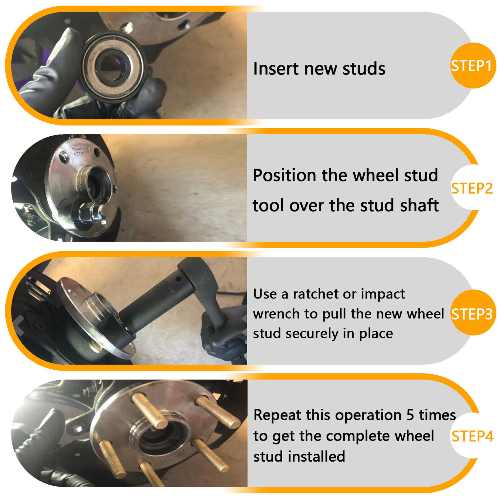 Wheel Stud Installer Tool Corporation For Tire Bolts Install Replace 22800