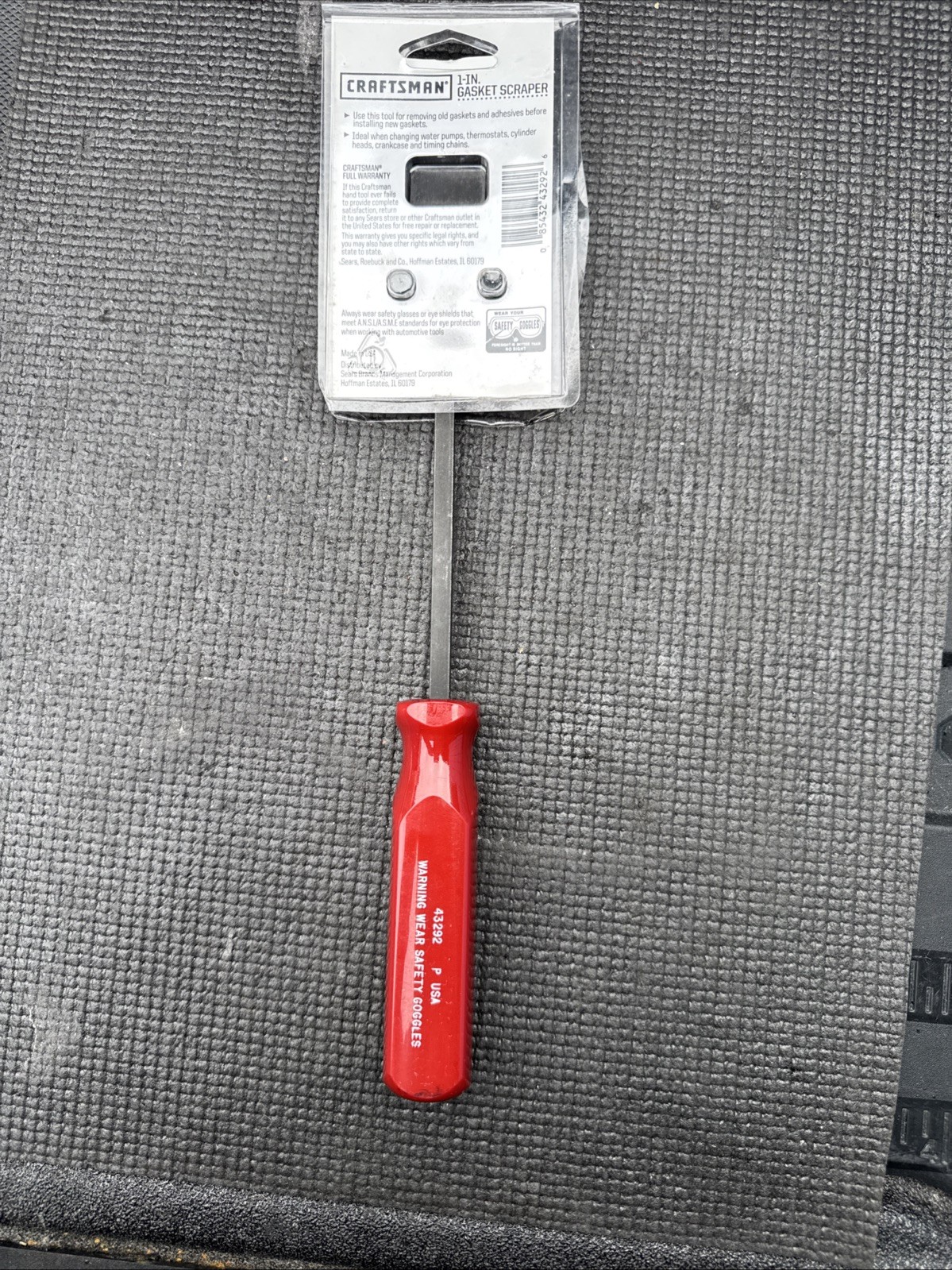 Sears Craftsman USA Nos 1” Gasket Scraper 10.5” Long Red Handle 43292