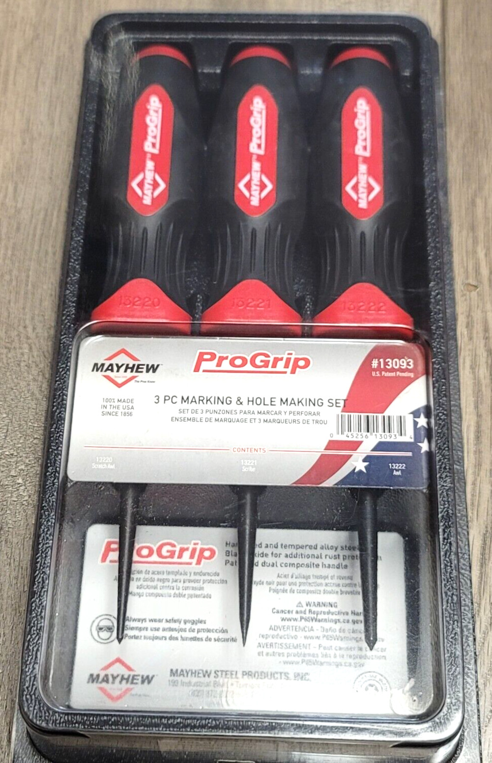 Mayhew ProGrip 3pc Marking & Hole Making Pick / Scribe Set, USA #13093